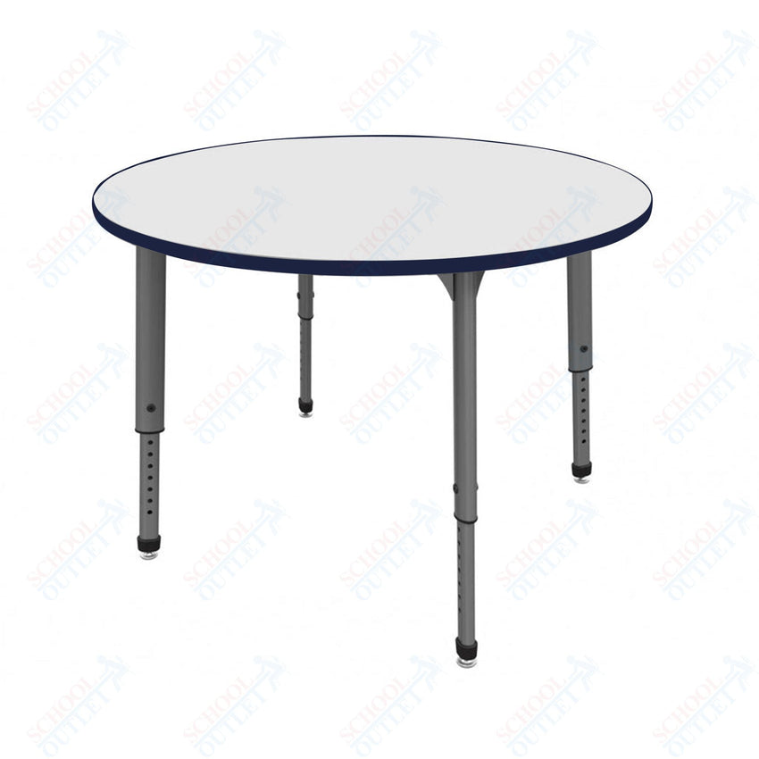 Marco Apex Series 60" Round School Activity Table w/ Dry Erase Top Adj Height 21" - 30" (38 - 2207 - DA) - SchoolOutlet