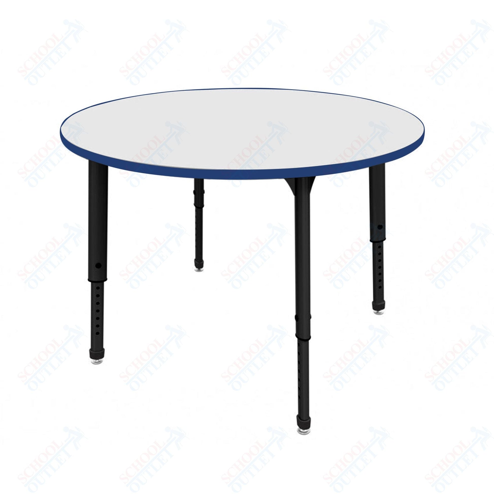 Marco Apex Series 60" Round School Activity Table w/ Dry Erase Top Adj Height 21" - 30" (38 - 2207 - DA) - SchoolOutlet
