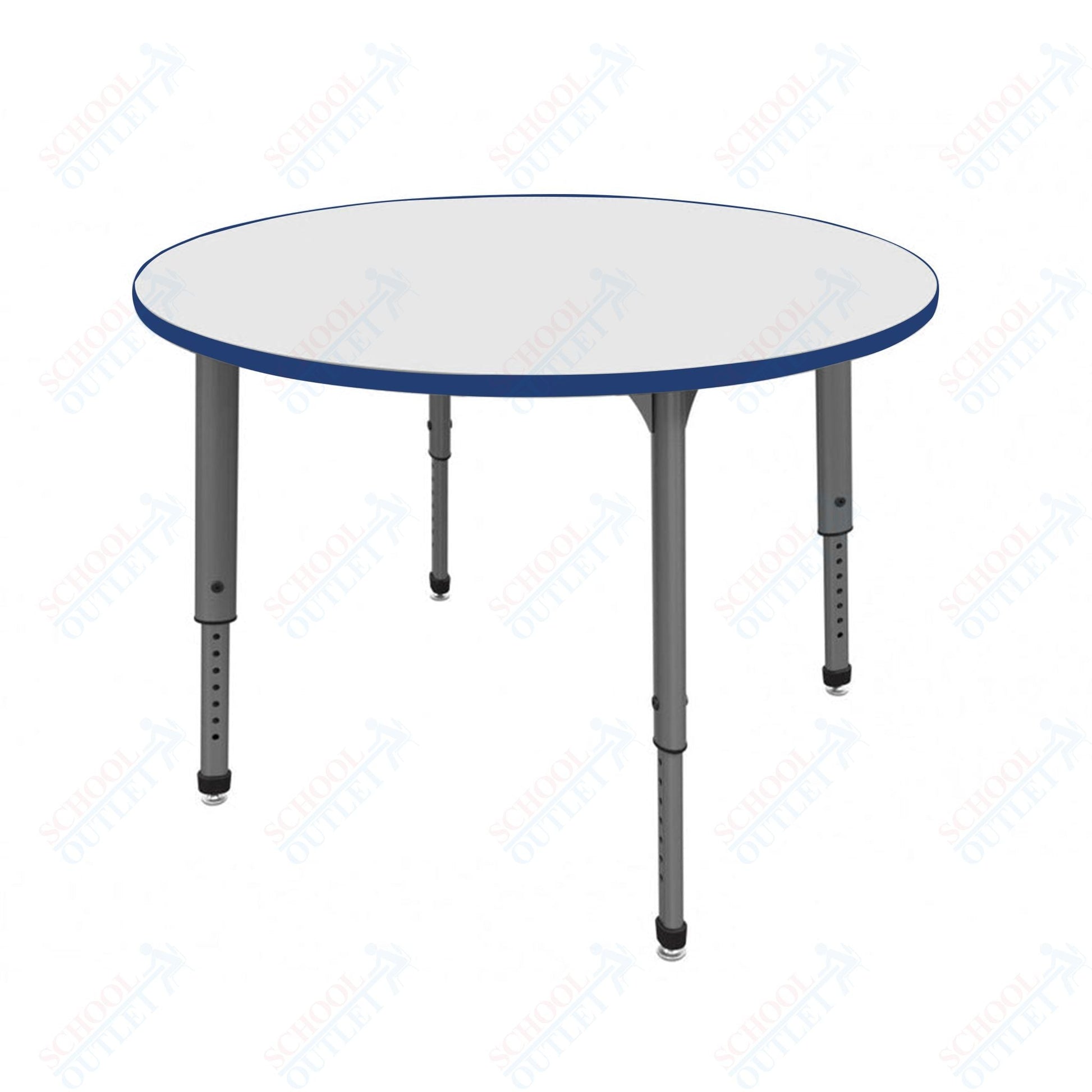 Marco Apex Series 60" Round School Activity Table w/ Dry Erase Top Adj Height 21" - 30" (38 - 2207 - DA) - SchoolOutlet