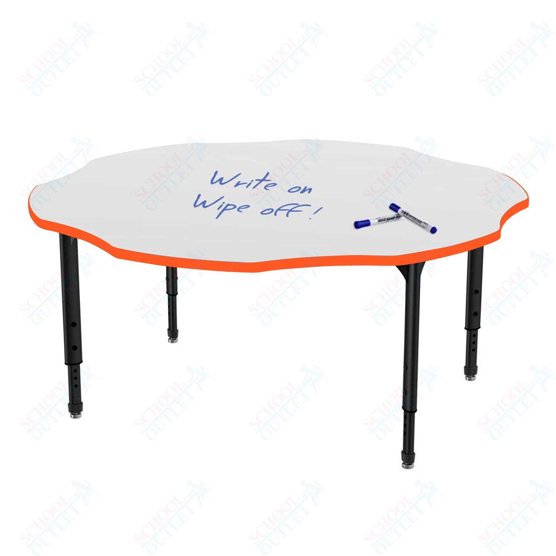 Marco Apex Series 60" Flower School Activity Table w/ Dry Erase Top Adj Height 21" - 30" (38 - 2208 - DA) - SchoolOutlet