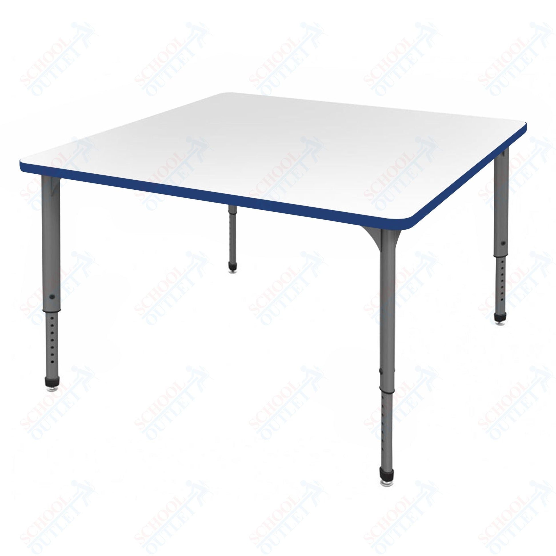 Marco Apex Series 36" Square School Activity Table w/ Dry Erase Top Adj Height 21" - 30" (38 - 2212 - DA) - SchoolOutlet