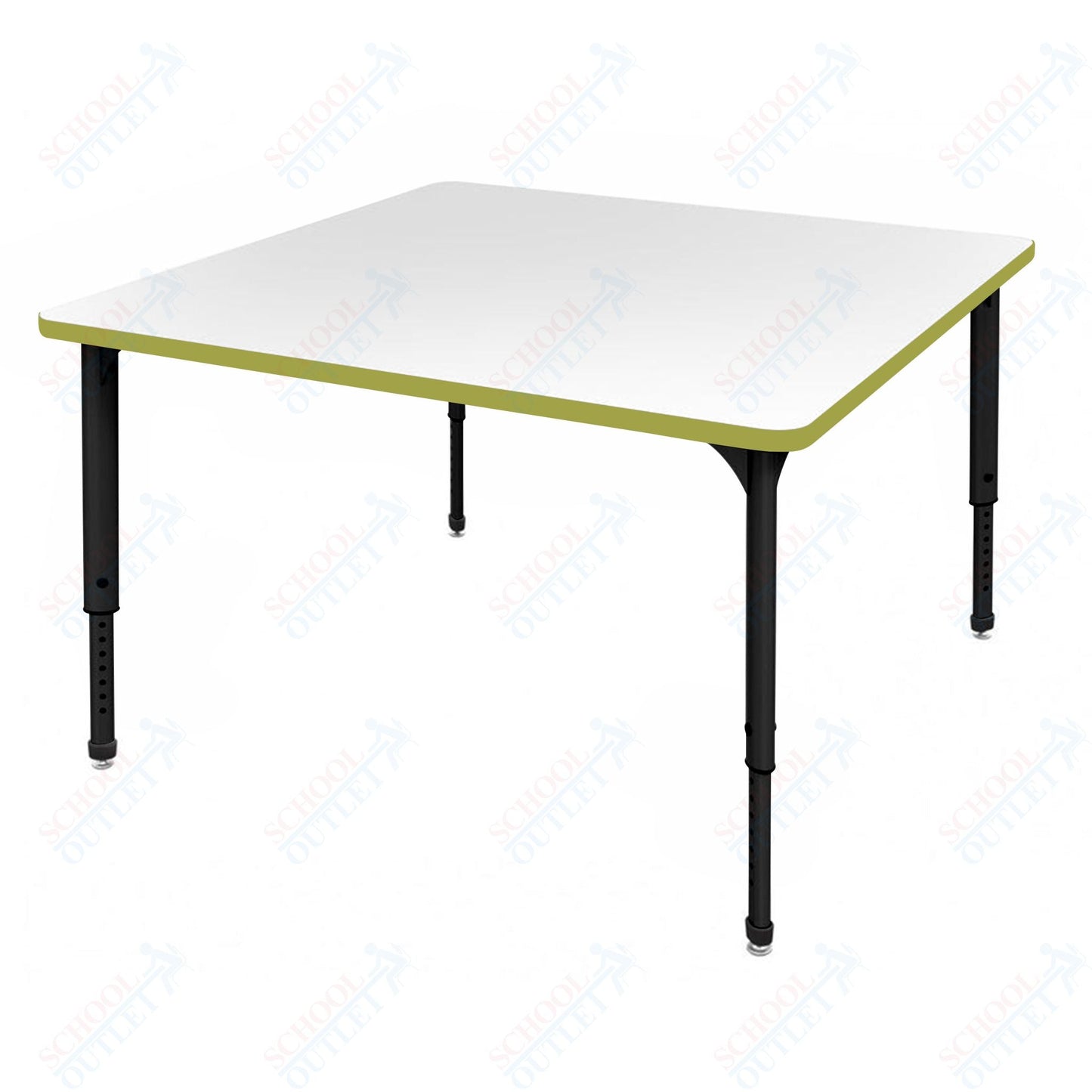 Marco Apex Series 36" Square School Activity Table w/ Dry Erase Top Adj Height 21" - 30" (38 - 2212 - DA) - SchoolOutlet