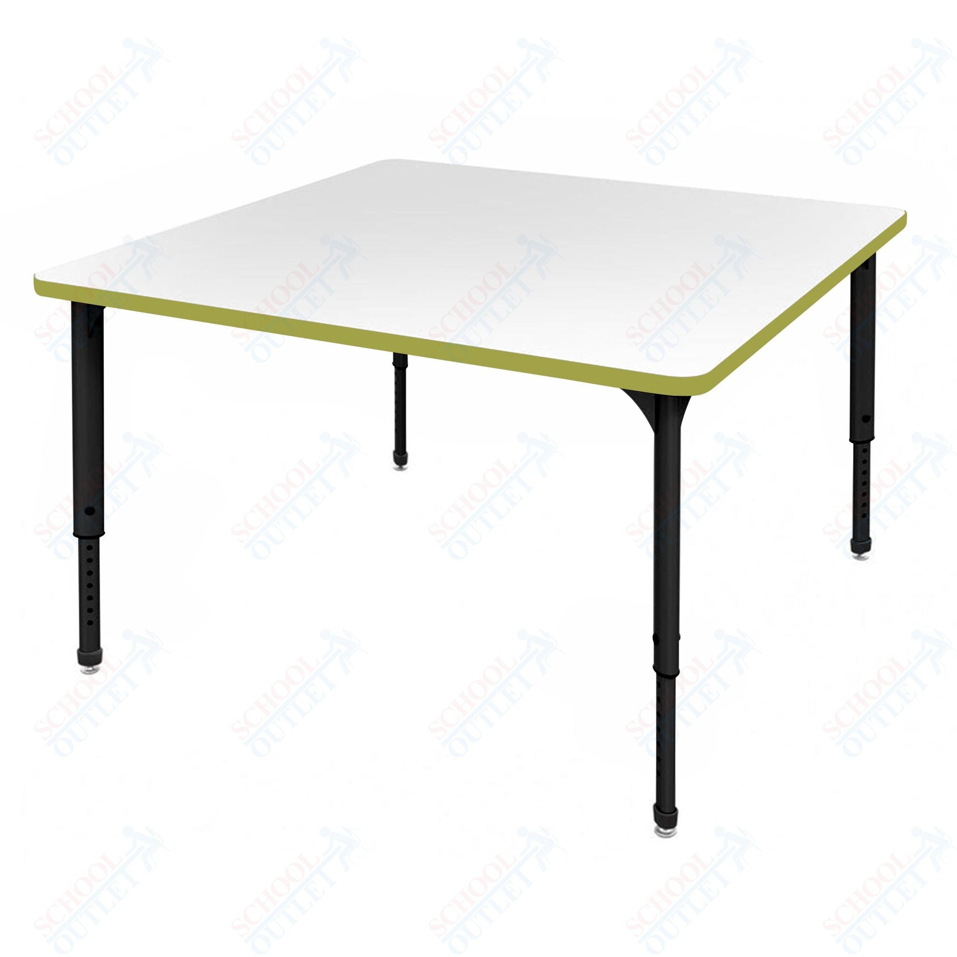 Marco Apex Series 36" Square School Activity Table w/ Dry Erase Top Adj Height 21" - 30" (38 - 2212 - DA) - SchoolOutlet