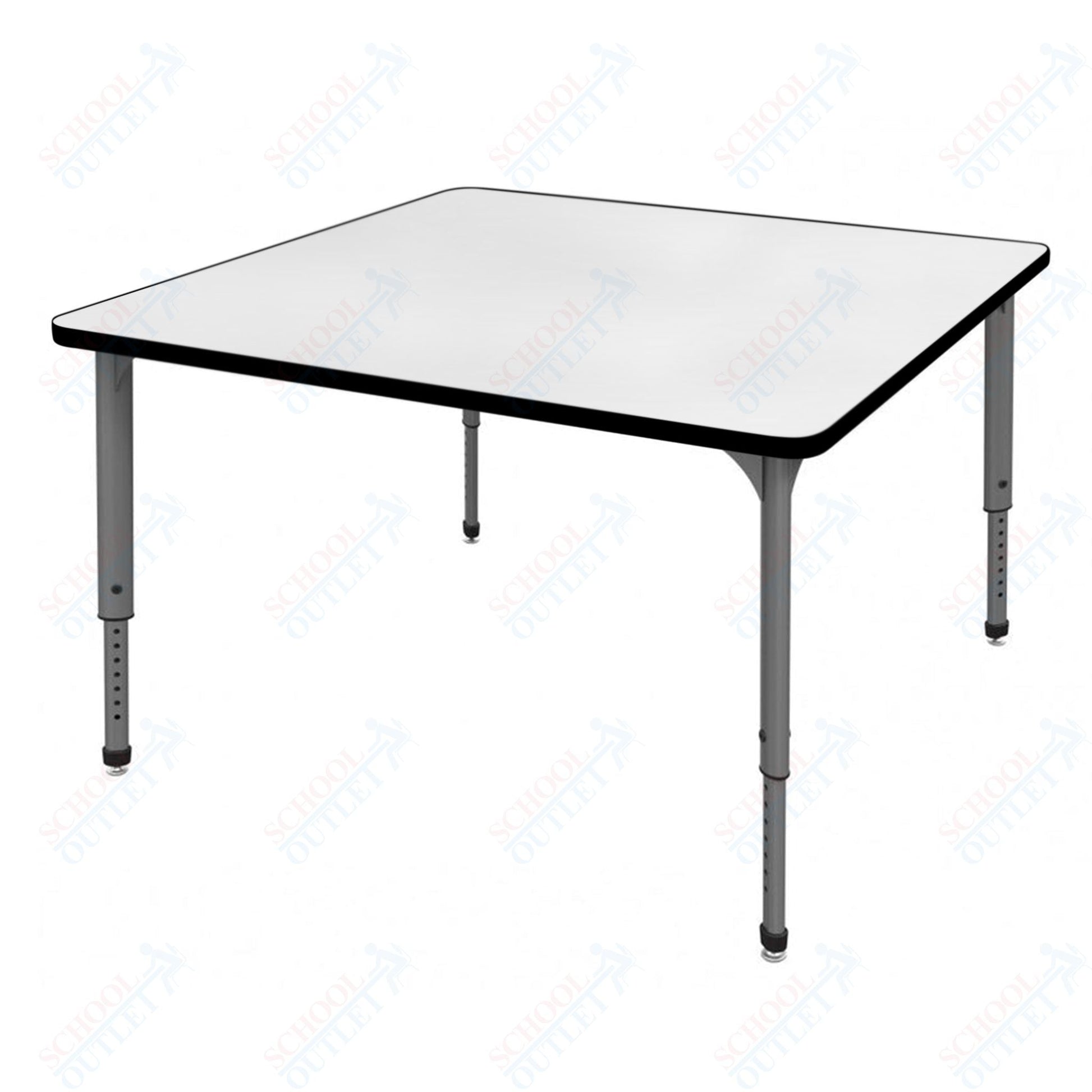 Marco Apex Series 36" Square Preschool Activity Table w/ Dry Erase HPL Top Adj Height 17" - 24" (38 - 2212 - DB) - SchoolOutlet