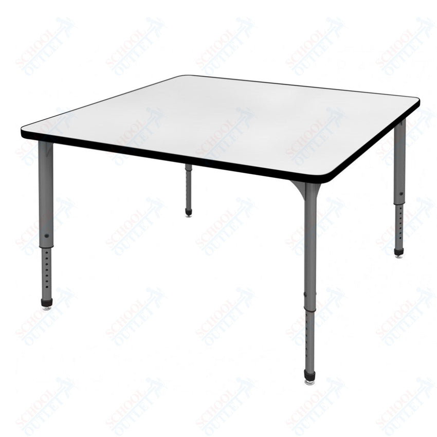 Marco Apex Series 36" Square Preschool Activity Table w/ Dry Erase HPL Top Adj Height 17" - 24" (38 - 2212 - DB) - SchoolOutlet