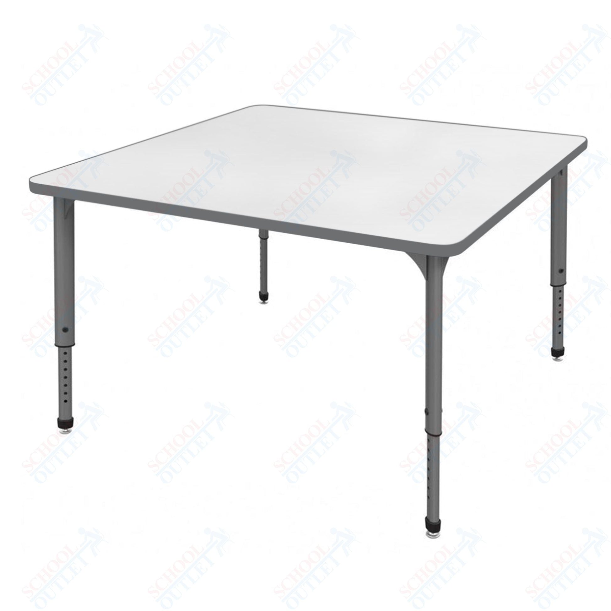 Marco Apex Series 36" Square Preschool Activity Table w/ Dry Erase HPL Top Adj Height 17" - 24" (38 - 2212 - DB) - SchoolOutlet