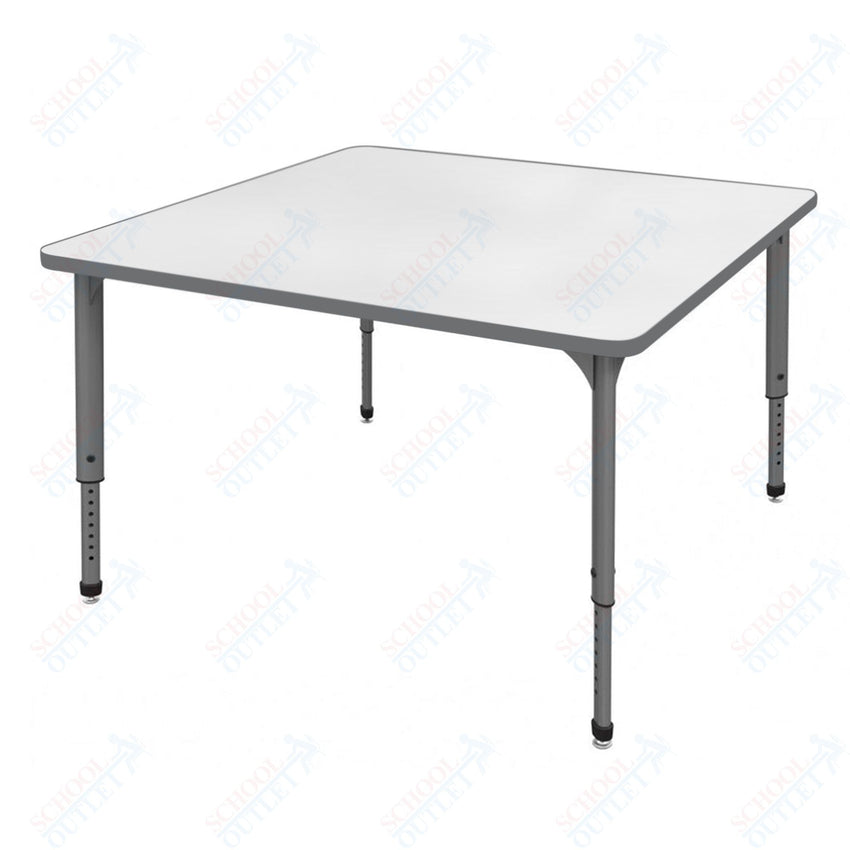 Marco Apex Series 36" Square Preschool Activity Table w/ Dry Erase HPL Top Adj Height 17" - 24" (38 - 2212 - DB) - SchoolOutlet