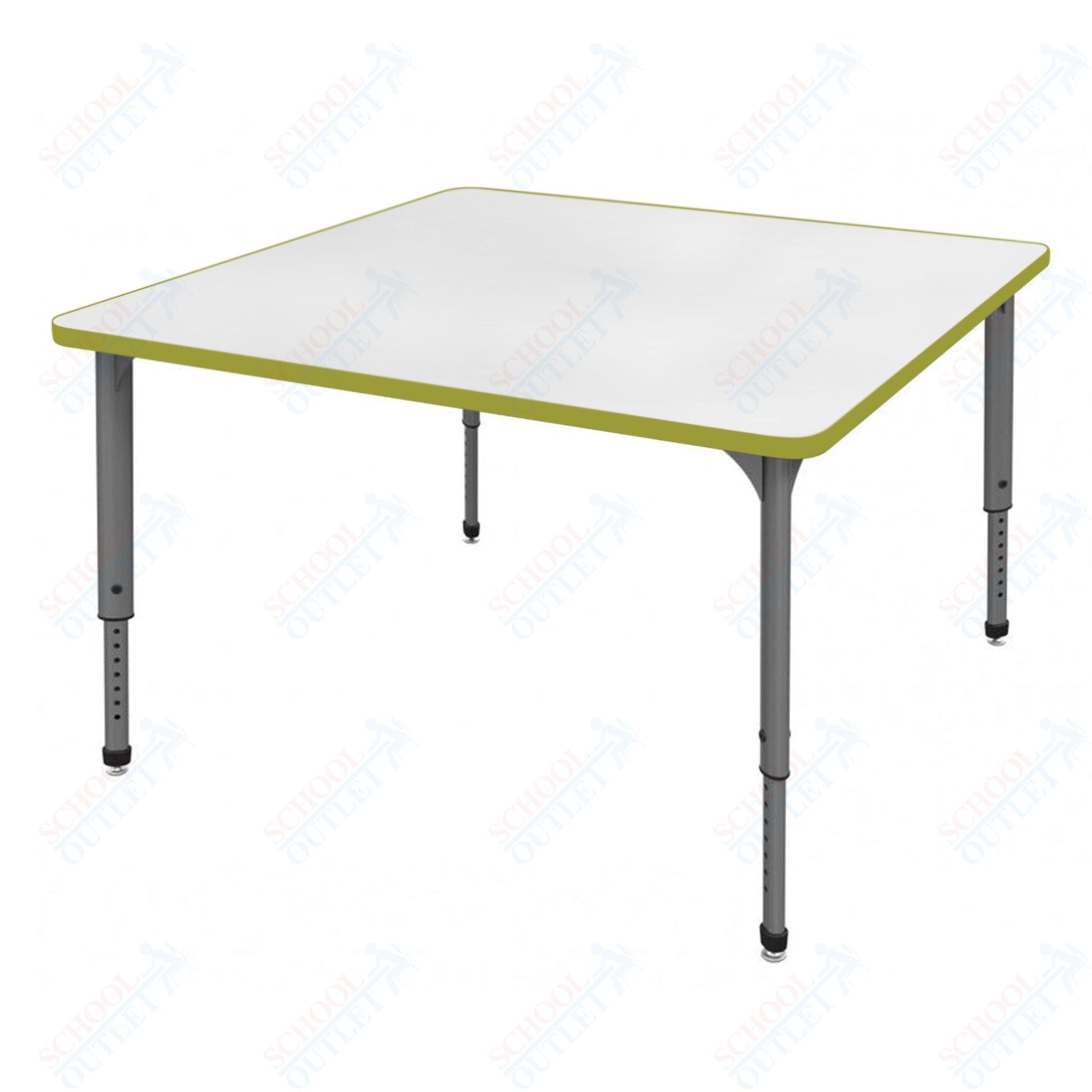 Marco Apex Series 36" Square Preschool Activity Table w/ Dry Erase HPL Top Adj Height 17" - 24" (38 - 2212 - DB) - SchoolOutlet
