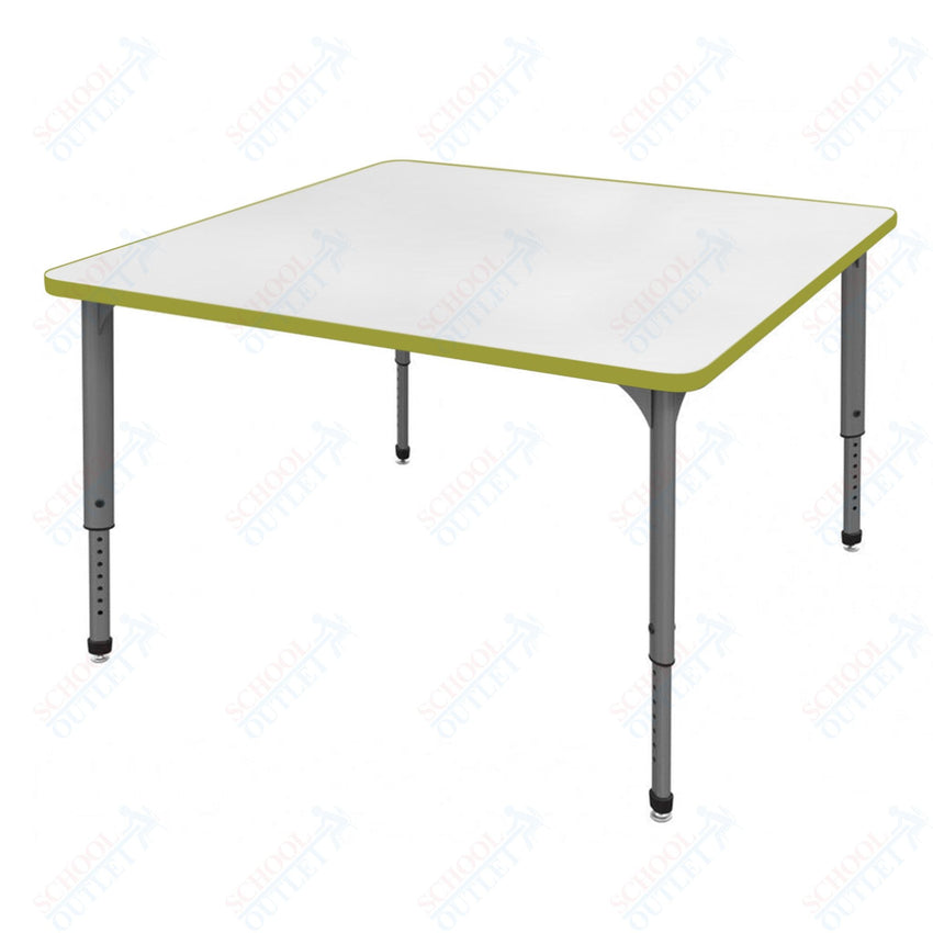 Marco Apex Series 36" Square Preschool Activity Table w/ Dry Erase HPL Top Adj Height 17" - 24" (38 - 2212 - DB) - SchoolOutlet