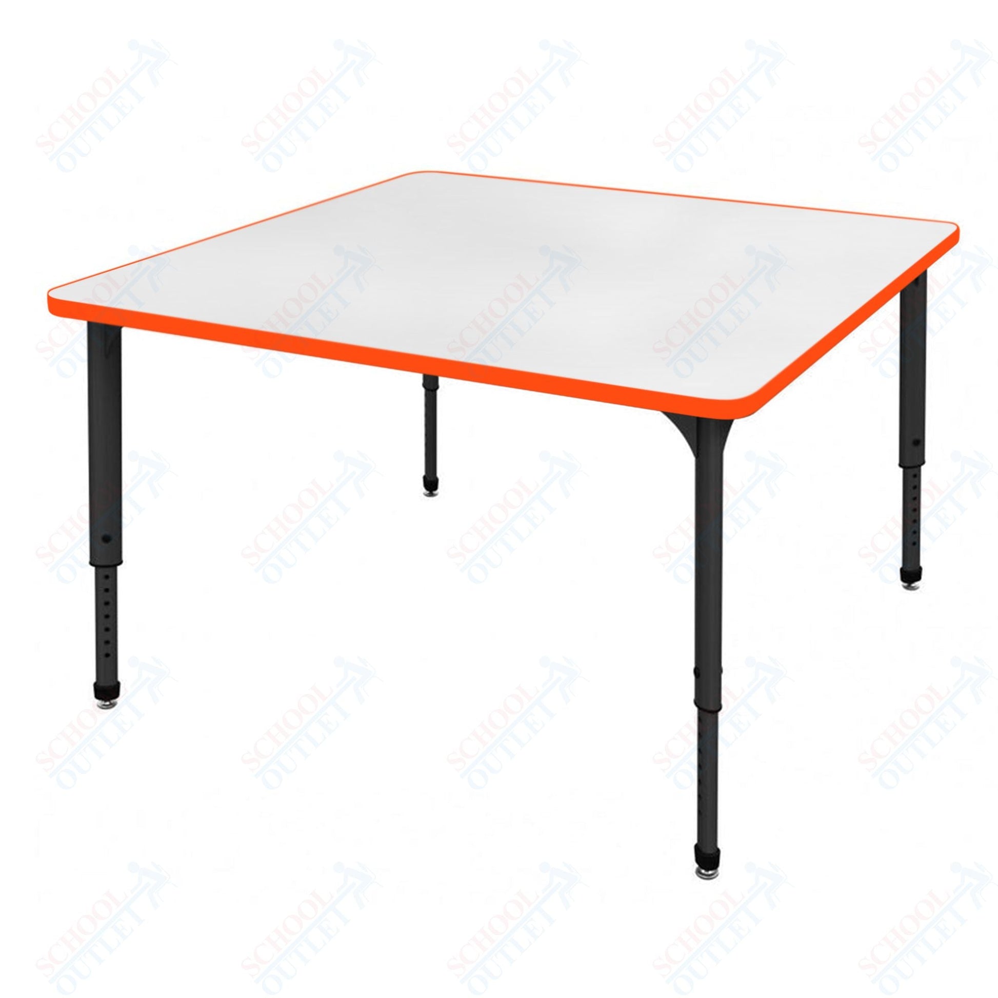 Marco Apex Series 36" Square Preschool Activity Table w/ Dry Erase HPL Top Adj Height 17" - 24" (38 - 2212 - DB) - SchoolOutlet