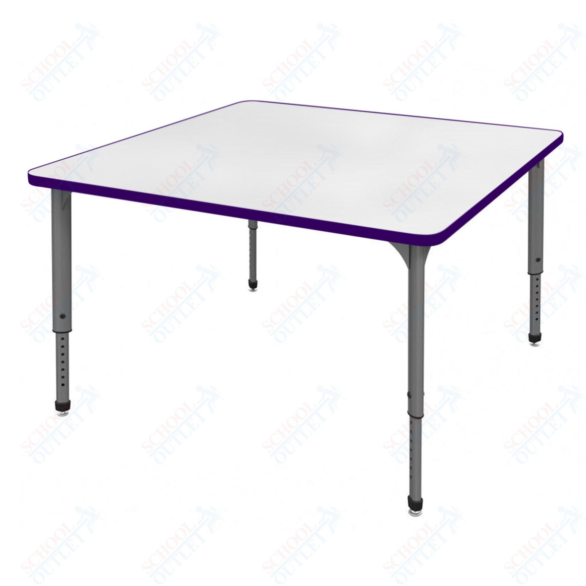Marco Apex Series 36" Square Preschool Activity Table w/ Dry Erase HPL Top Adj Height 17" - 24" (38 - 2212 - DB) - SchoolOutlet