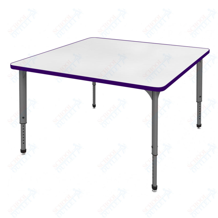 Marco Apex Series 36" Square Preschool Activity Table w/ Dry Erase HPL Top Adj Height 17" - 24" (38 - 2212 - DB) - SchoolOutlet