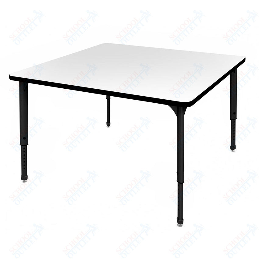 Marco Apex Series 42" Square School Activity Table w/ Dry Erase Top Adj Height 21" - 30" (38 - 2214 - DA) - SchoolOutlet