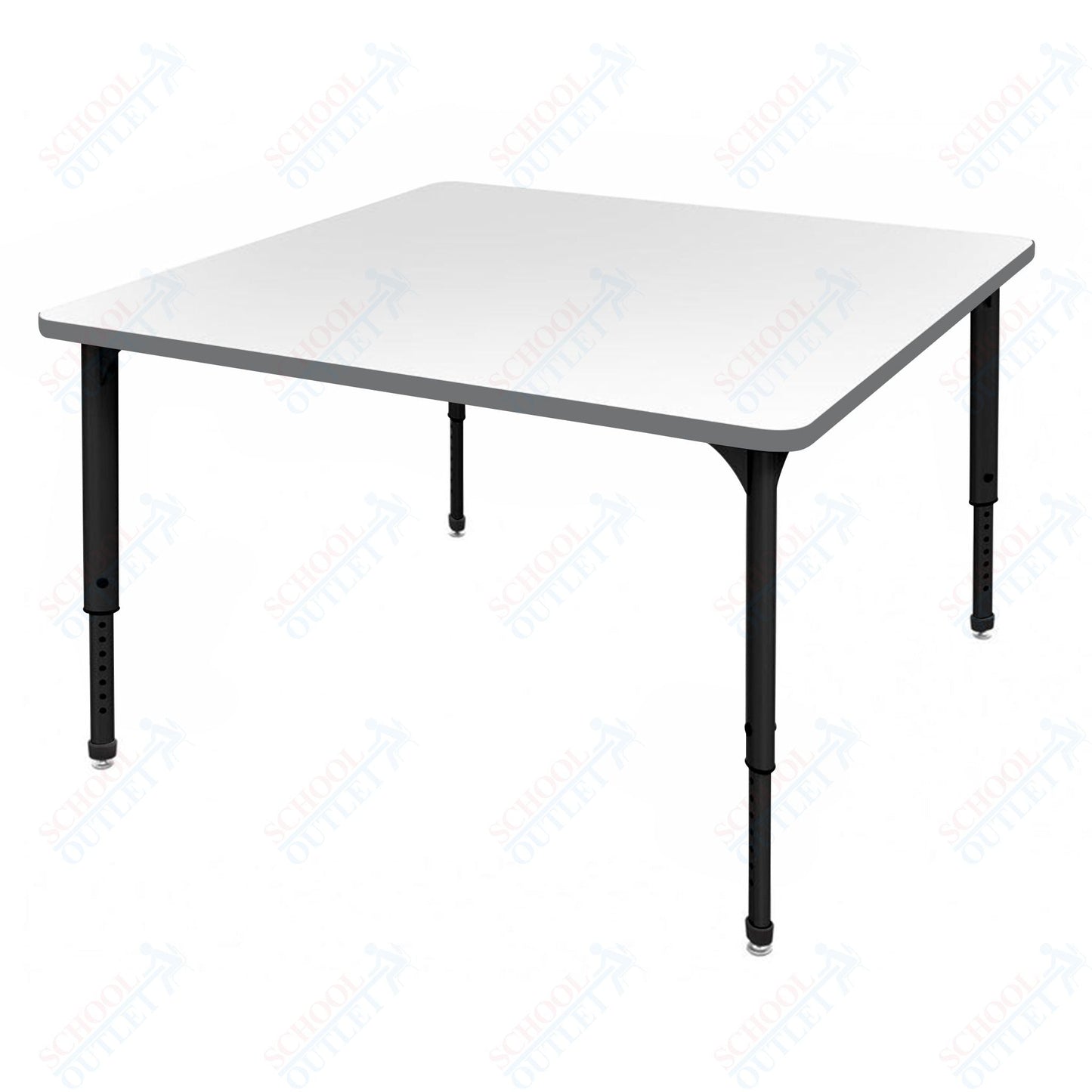 Marco Apex Series 42" Square School Activity Table w/ Dry Erase Top Adj Height 21" - 30" (38 - 2214 - DA) - SchoolOutlet