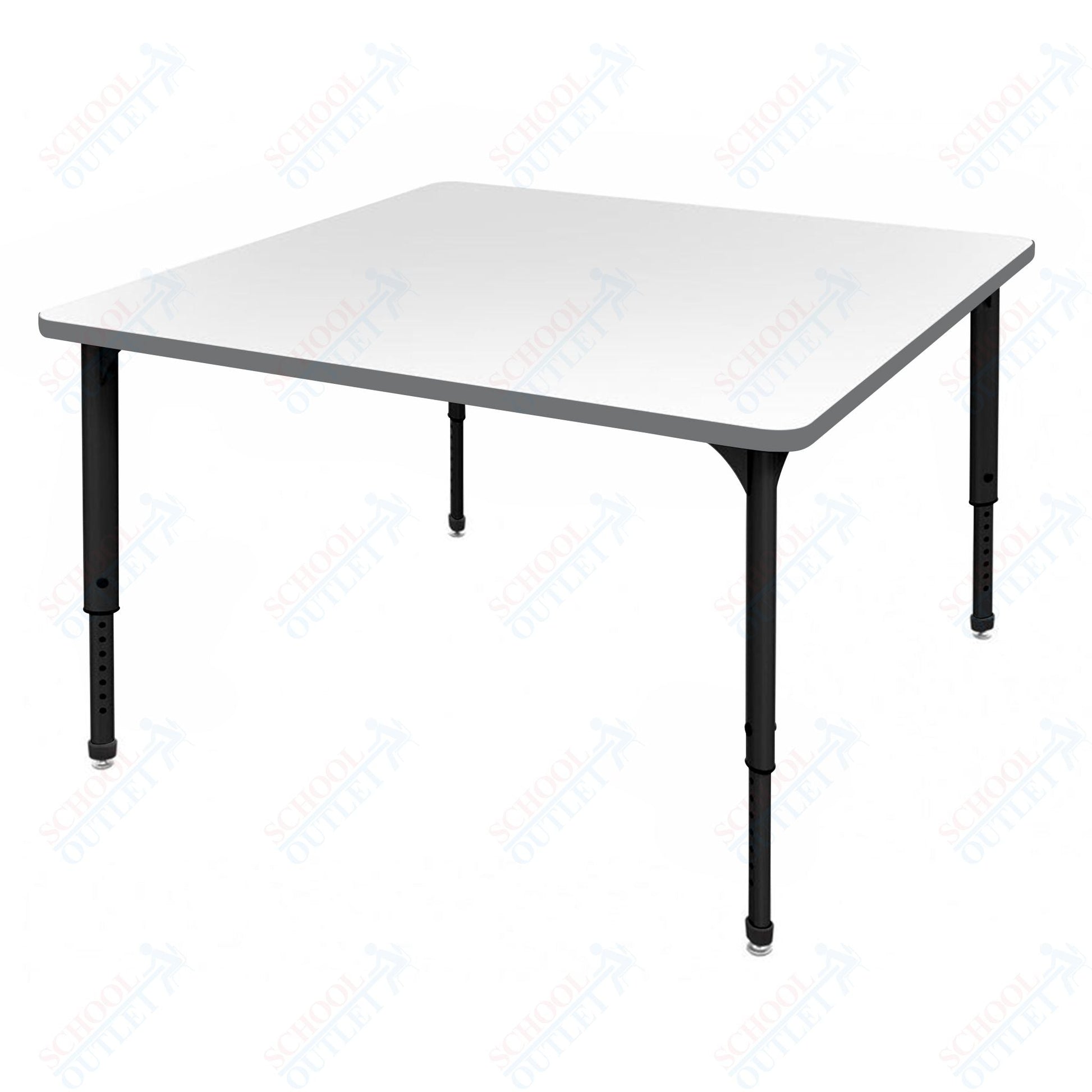 Marco Apex Series 42" Square School Activity Table w/ Dry Erase Top Adj Height 21" - 30" (38 - 2214 - DA) - SchoolOutlet