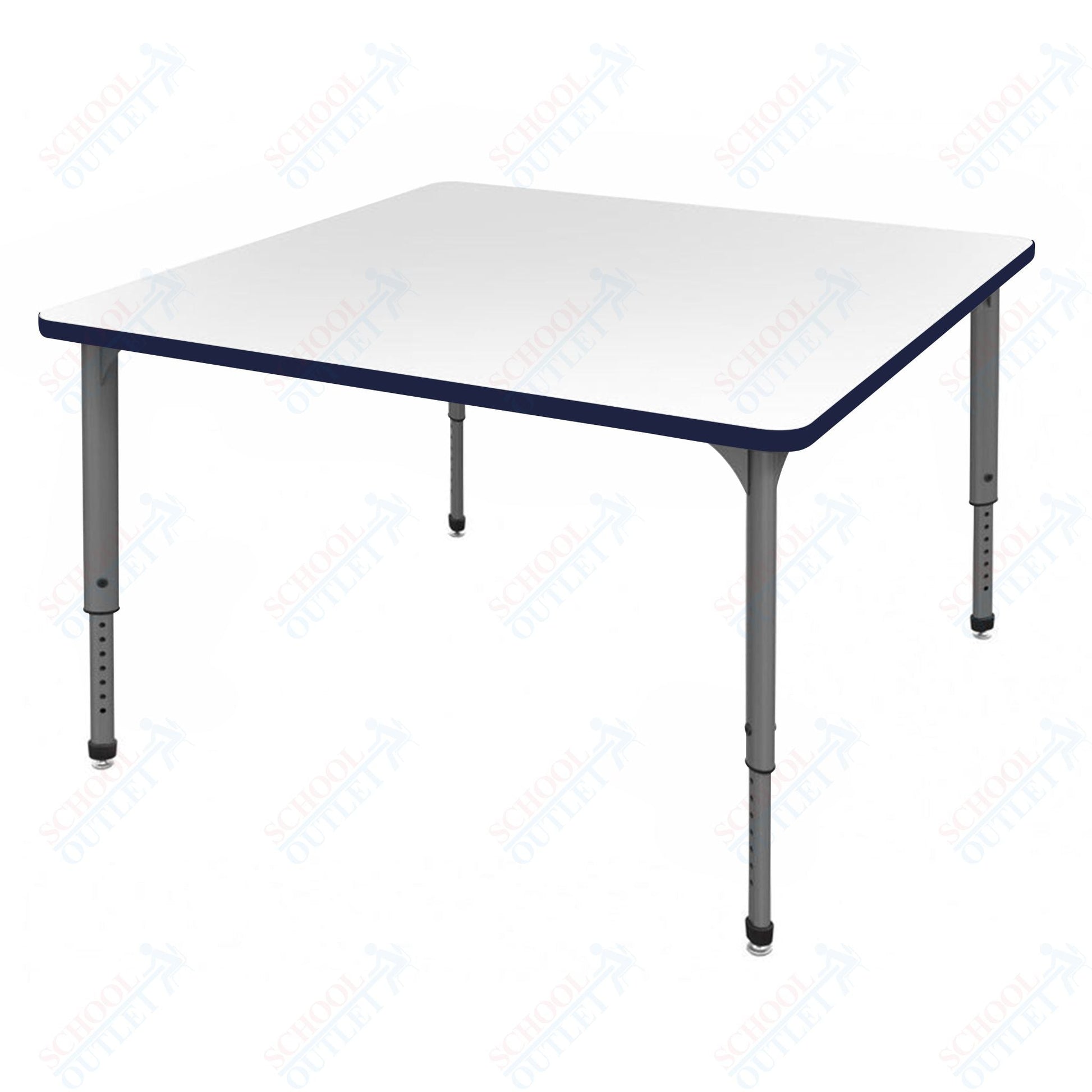 Marco Apex Series 42" Square School Activity Table w/ Dry Erase Top Adj Height 21" - 30" (38 - 2214 - DA) - SchoolOutlet