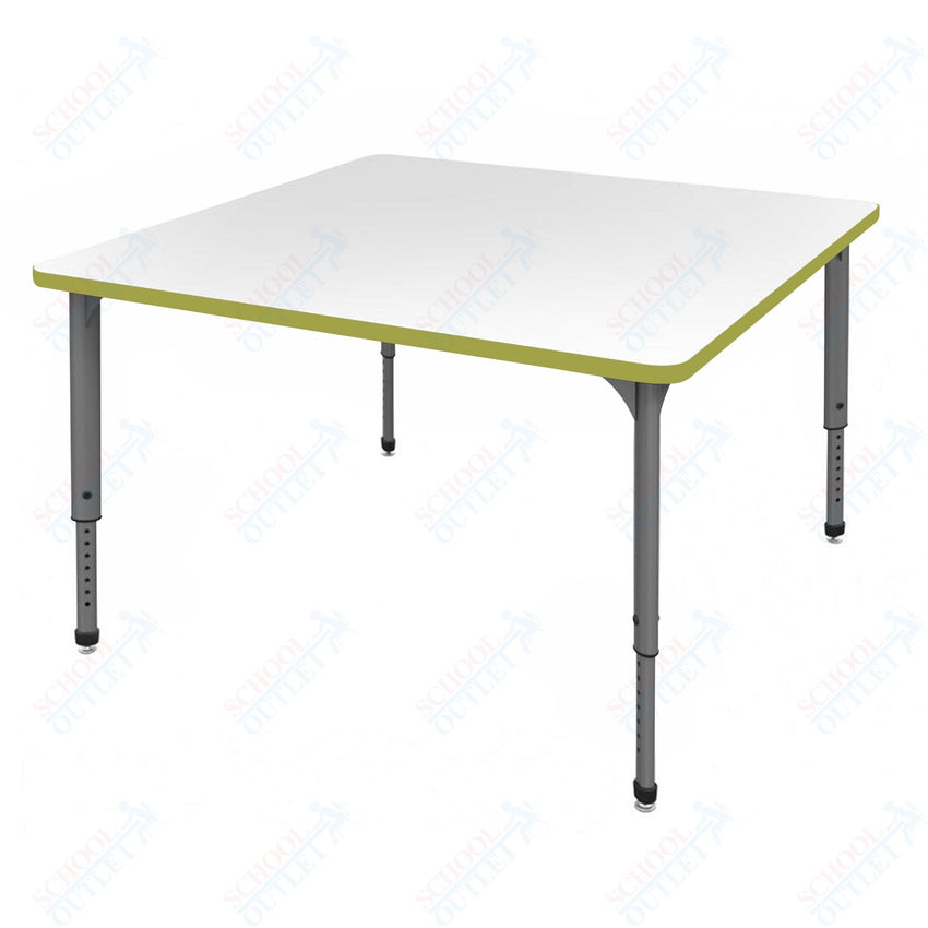 Marco Apex Series 42" Square School Activity Table w/ Dry Erase Top Adj Height 21" - 30" (38 - 2214 - DA) - SchoolOutlet
