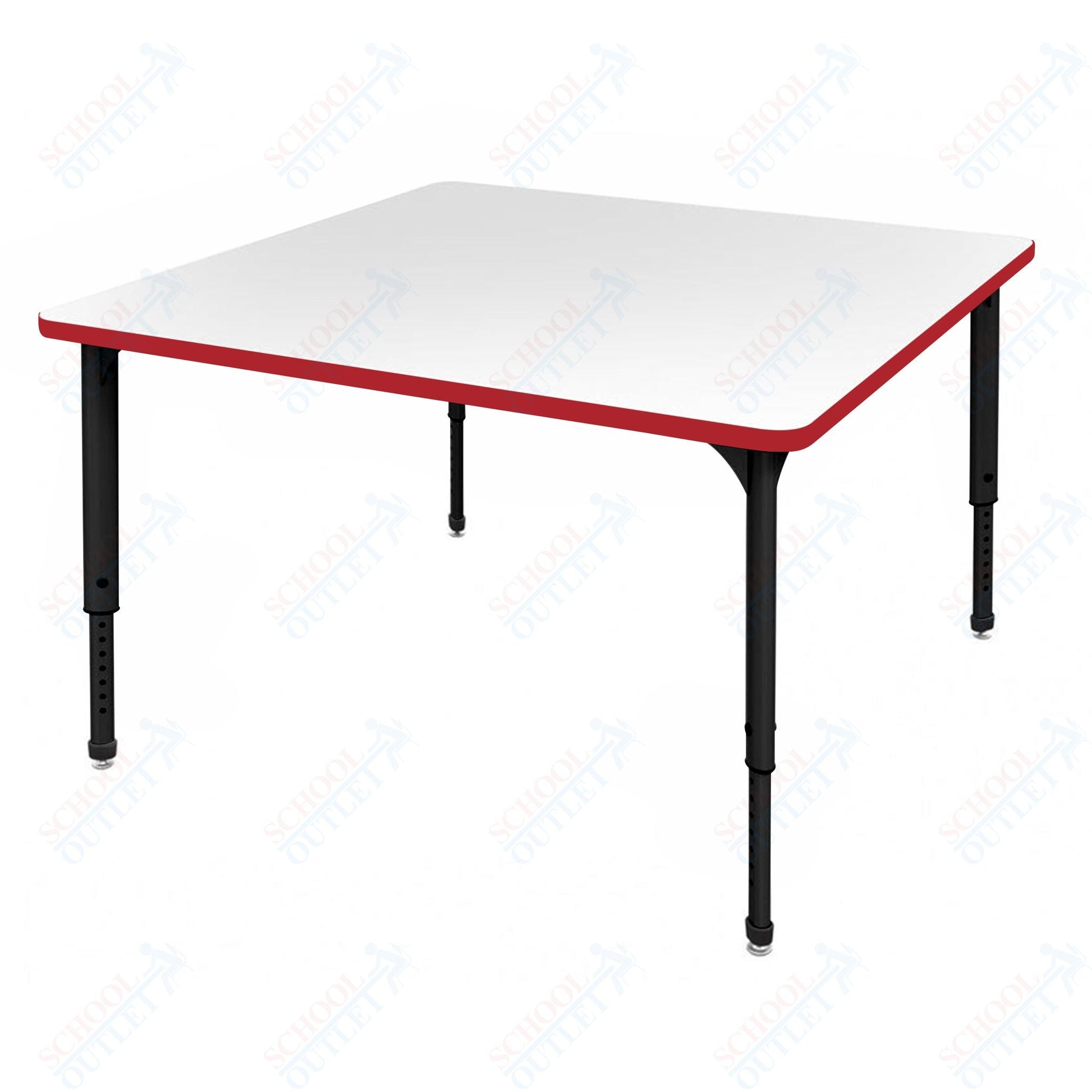 Marco Apex Series 42" Square School Activity Table w/ Dry Erase Top Adj Height 21" - 30" (38 - 2214 - DA) - SchoolOutlet