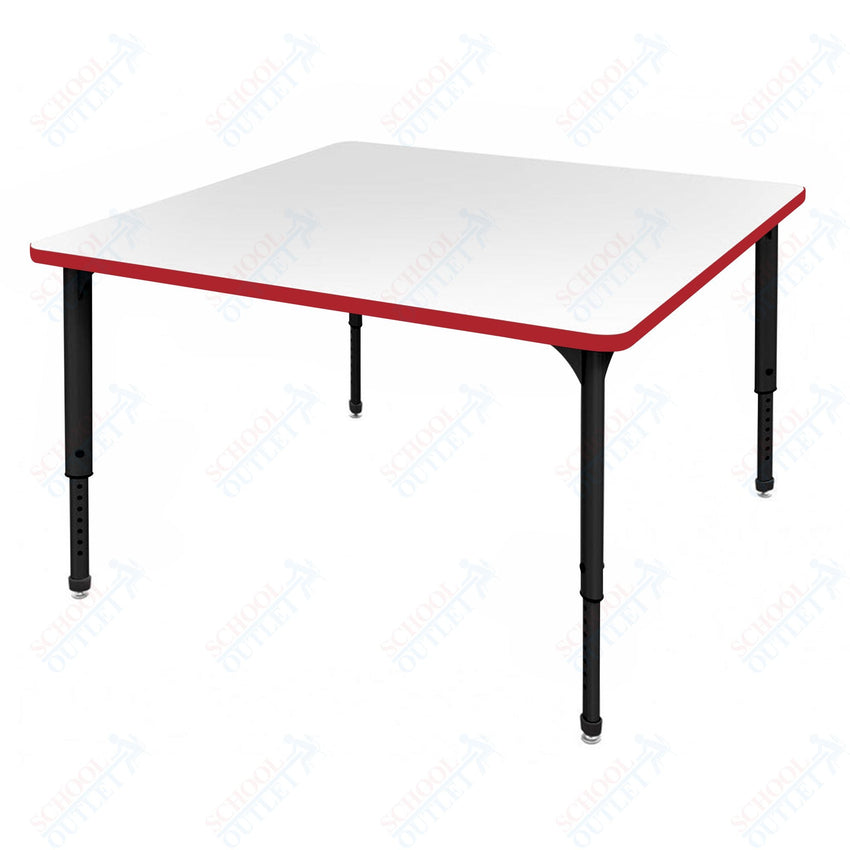 Marco Apex Series 42" Square School Activity Table w/ Dry Erase Top Adj Height 21" - 30" (38 - 2214 - DA) - SchoolOutlet