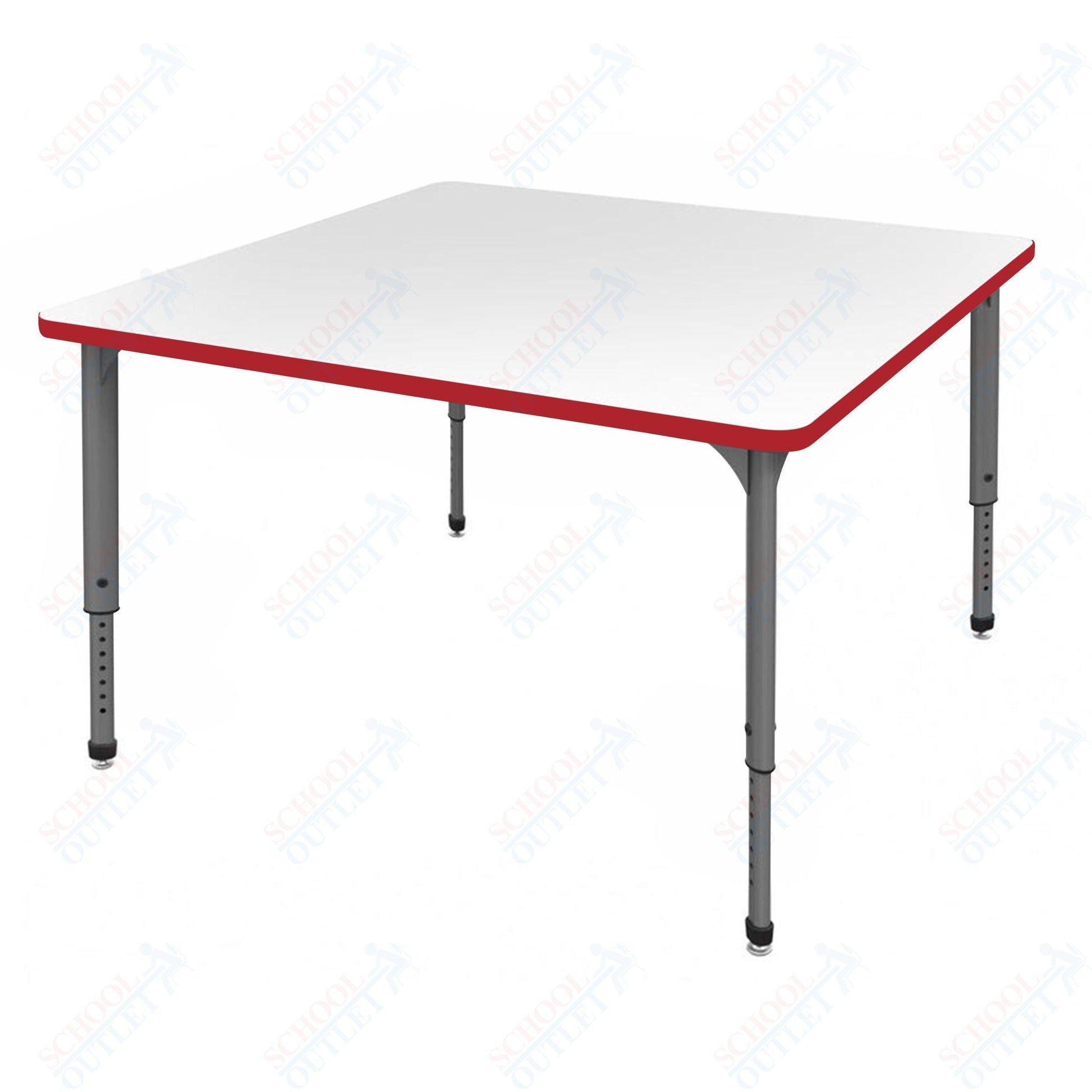 Marco Apex Series 42" Square School Activity Table w/ Dry Erase Top Adj Height 21" - 30" (38 - 2214 - DA) - SchoolOutlet