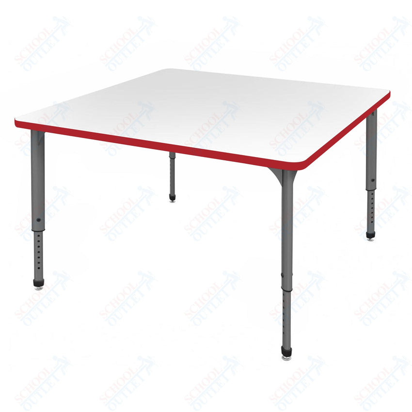 Marco Apex Series 42" Square School Activity Table w/ Dry Erase Top Adj Height 21" - 30" (38 - 2214 - DA) - SchoolOutlet