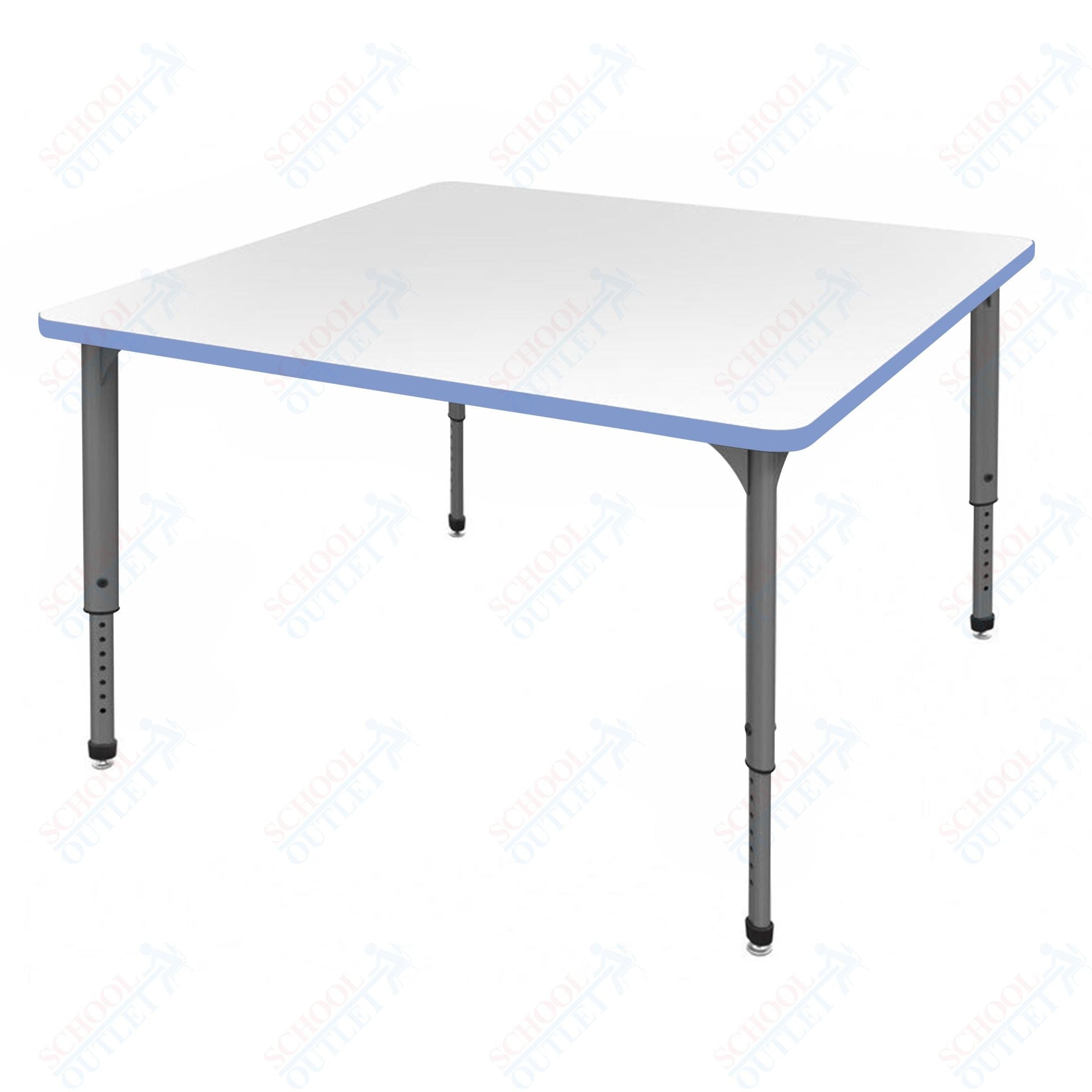 Marco Apex Series 42" Square School Activity Table w/ Dry Erase Top Adj Height 21" - 30" (38 - 2214 - DA) - SchoolOutlet