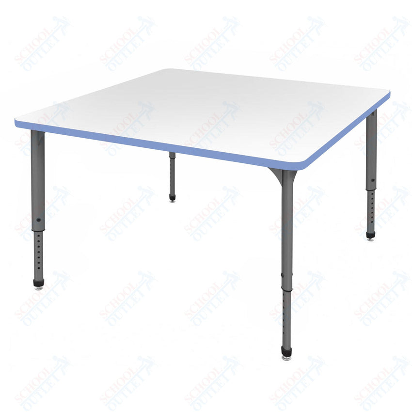 Marco Apex Series 42" Square School Activity Table w/ Dry Erase Top Adj Height 21" - 30" (38 - 2214 - DA) - SchoolOutlet