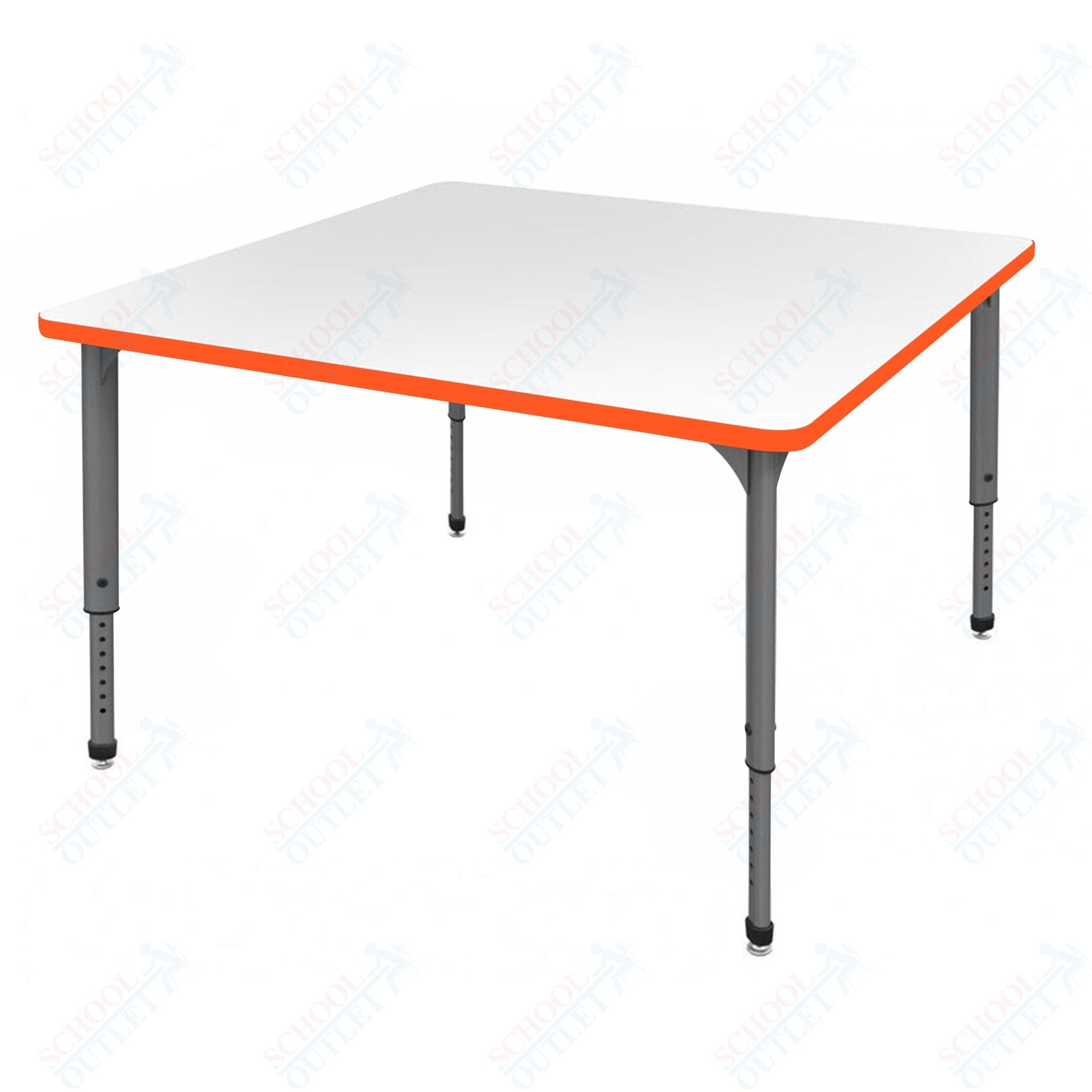 Marco Apex Series 42" Square School Activity Table w/ Dry Erase Top Adj Height 21" - 30" (38 - 2214 - DA) - SchoolOutlet
