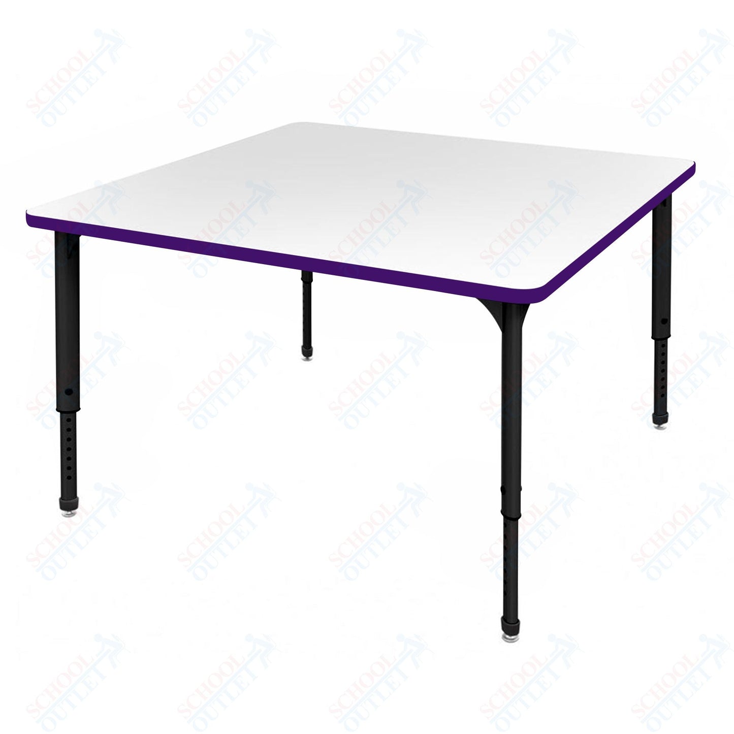 Marco Apex Series 42" Square School Activity Table w/ Dry Erase Top Adj Height 21" - 30" (38 - 2214 - DA) - SchoolOutlet