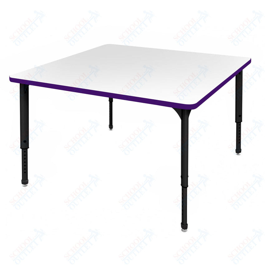 Marco Apex Series 42" Square School Activity Table w/ Dry Erase Top Adj Height 21" - 30" (38 - 2214 - DA) - SchoolOutlet