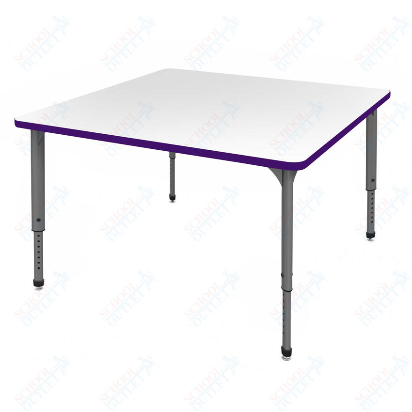 Marco Apex Series 42" Square School Activity Table w/ Dry Erase Top Adj Height 21" - 30" (38 - 2214 - DA) - SchoolOutlet