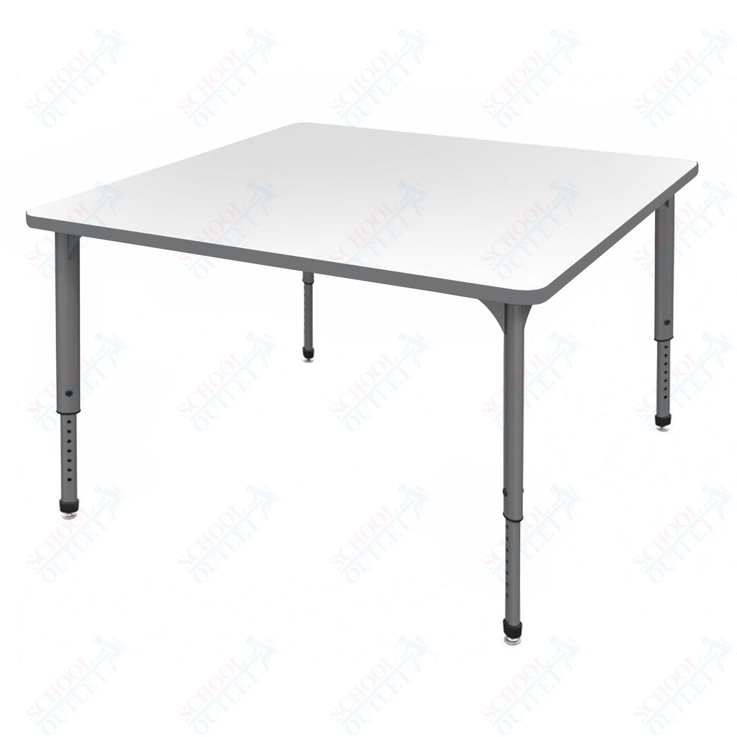 Marco Apex Series 48" Square School Activity Table w/ Dry Erase Top Adj Height 21" - 30" (38 - 2216 - DA) - SchoolOutlet
