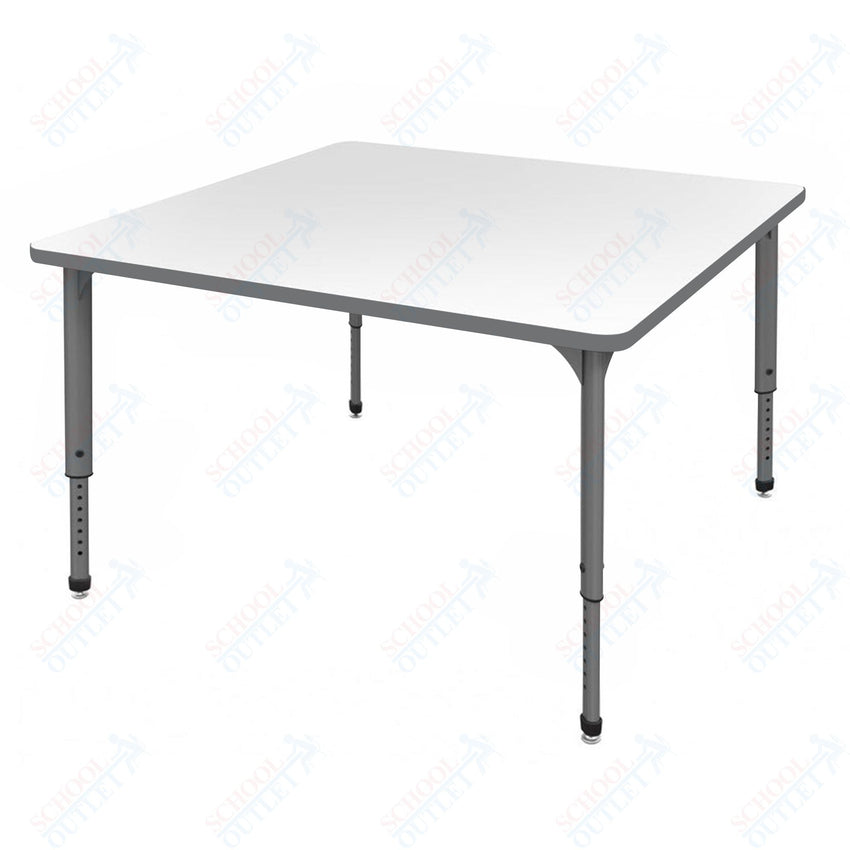 Marco Apex Series 48" Square School Activity Table w/ Dry Erase Top Adj Height 21" - 30" (38 - 2216 - DA) - SchoolOutlet