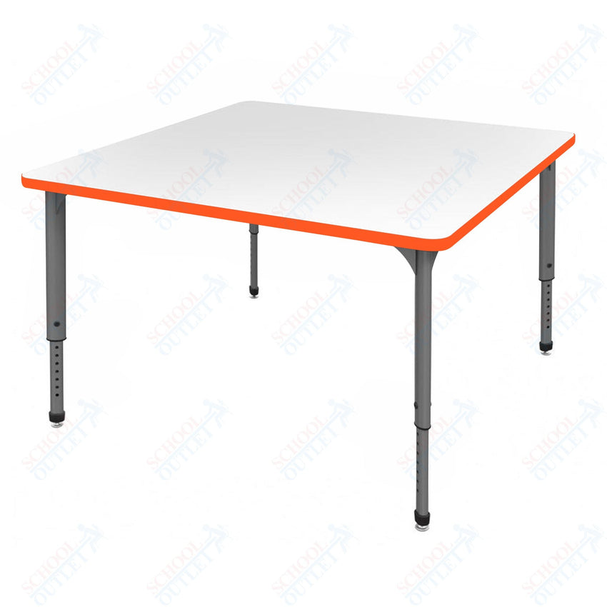 Marco Apex Series 48" Square School Activity Table w/ Dry Erase Top Adj Height 21" - 30" (38 - 2216 - DA) - SchoolOutlet