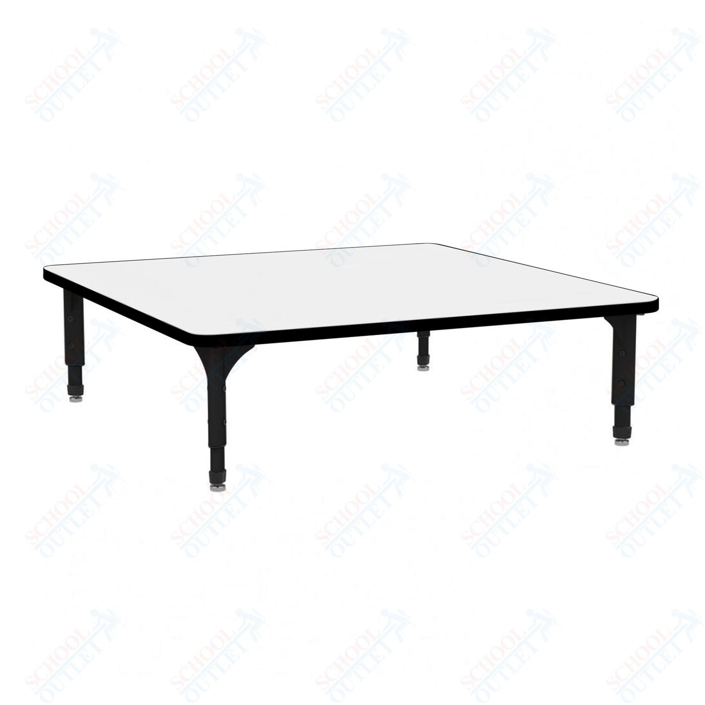 Marco 48" Square Floor Table w/ Dry Erase Top Adj Height 12" - 15" (38 - 2216 - DC) - SchoolOutlet