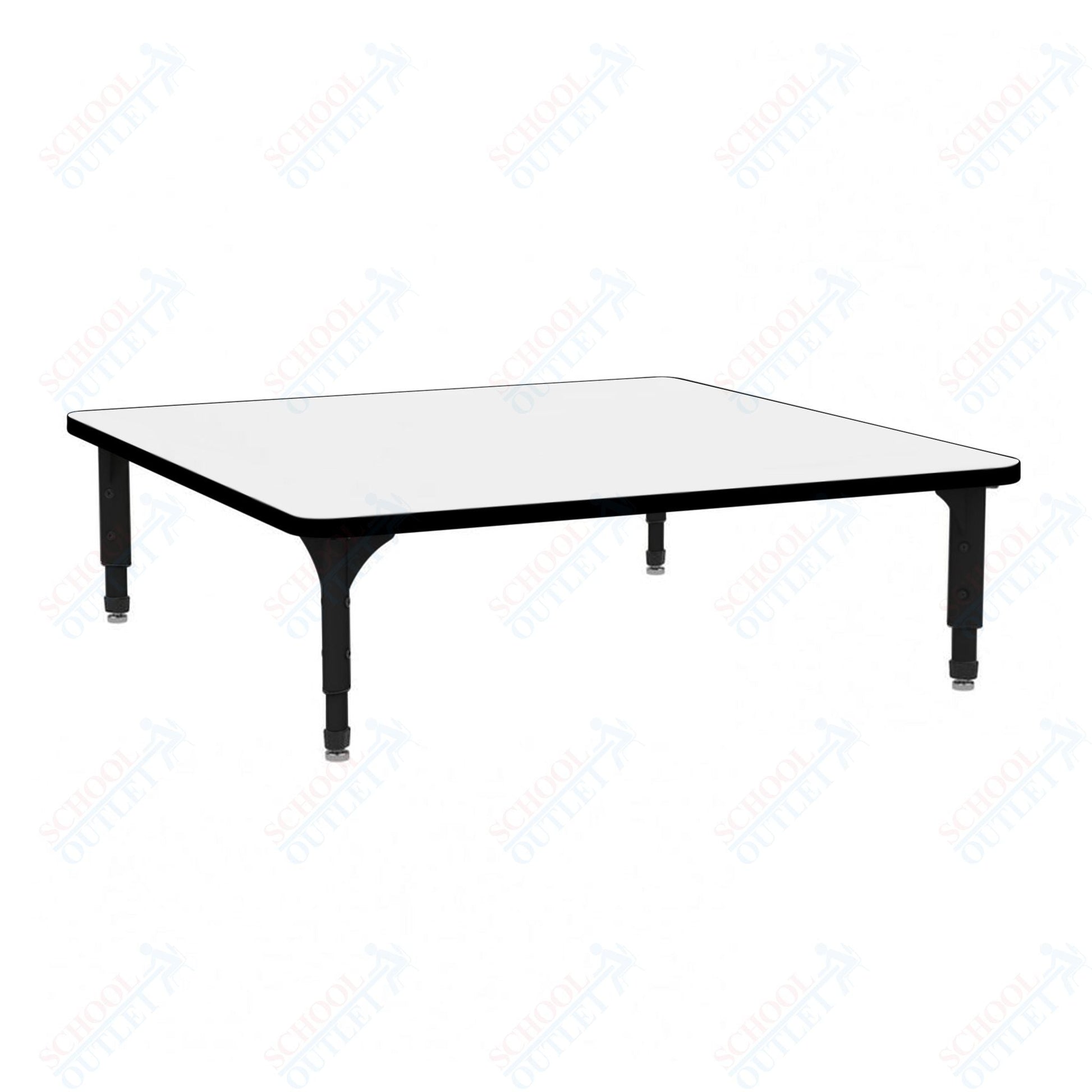 Marco 48" Square Floor Table w/ Dry Erase Top Adj Height 12" - 15" (38 - 2216 - DC) - SchoolOutlet