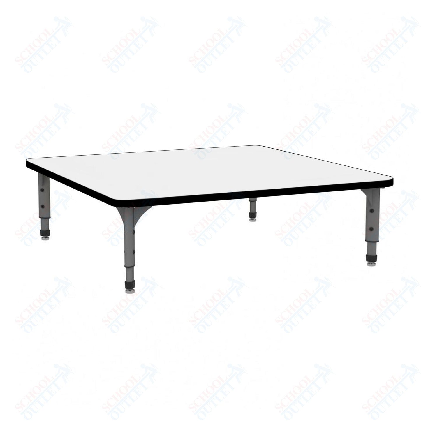 Marco 48" Square Floor Table w/ Dry Erase Top Adj Height 12" - 15" (38 - 2216 - DC) - SchoolOutlet