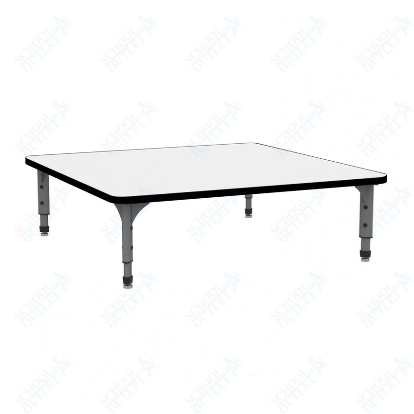 Marco 48" Square Floor Table w/ Dry Erase Top Adj Height 12" - 15" (38 - 2216 - DC) - SchoolOutlet