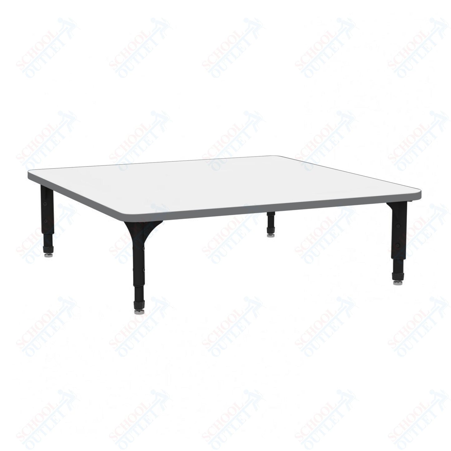 Marco 48" Square Floor Table w/ Dry Erase Top Adj Height 12" - 15" (38 - 2216 - DC) - SchoolOutlet