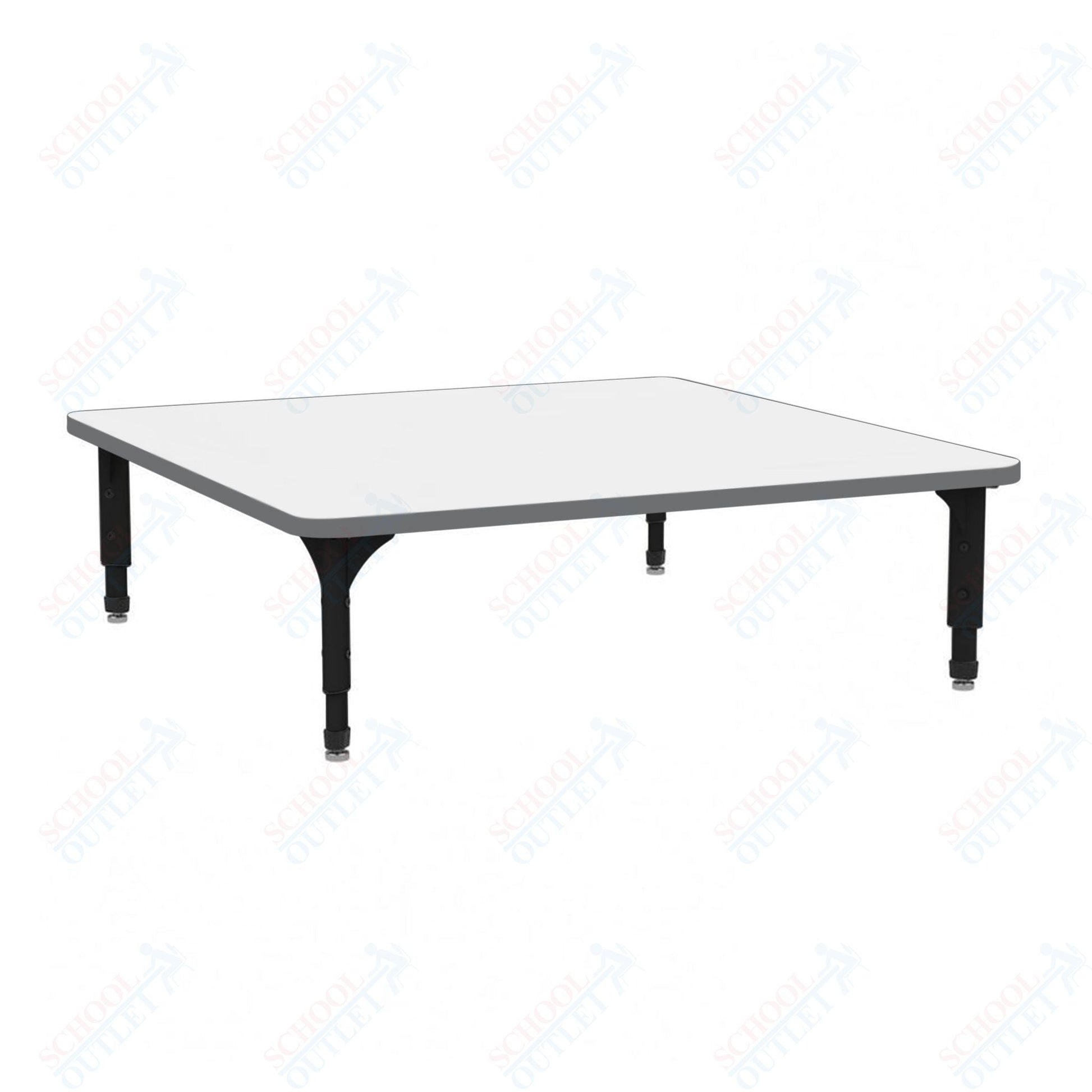 Marco 48" Square Floor Table w/ Dry Erase Top Adj Height 12" - 15" (38 - 2216 - DC) - SchoolOutlet