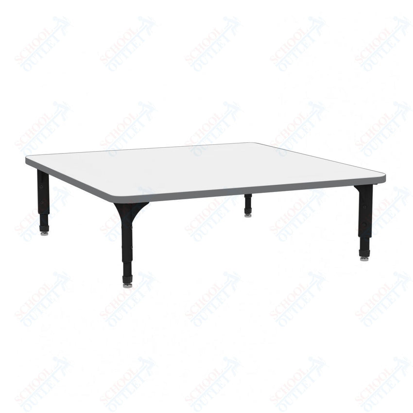 Marco 48" Square Floor Table w/ Dry Erase Top Adj Height 12" - 15" (38 - 2216 - DC) - SchoolOutlet