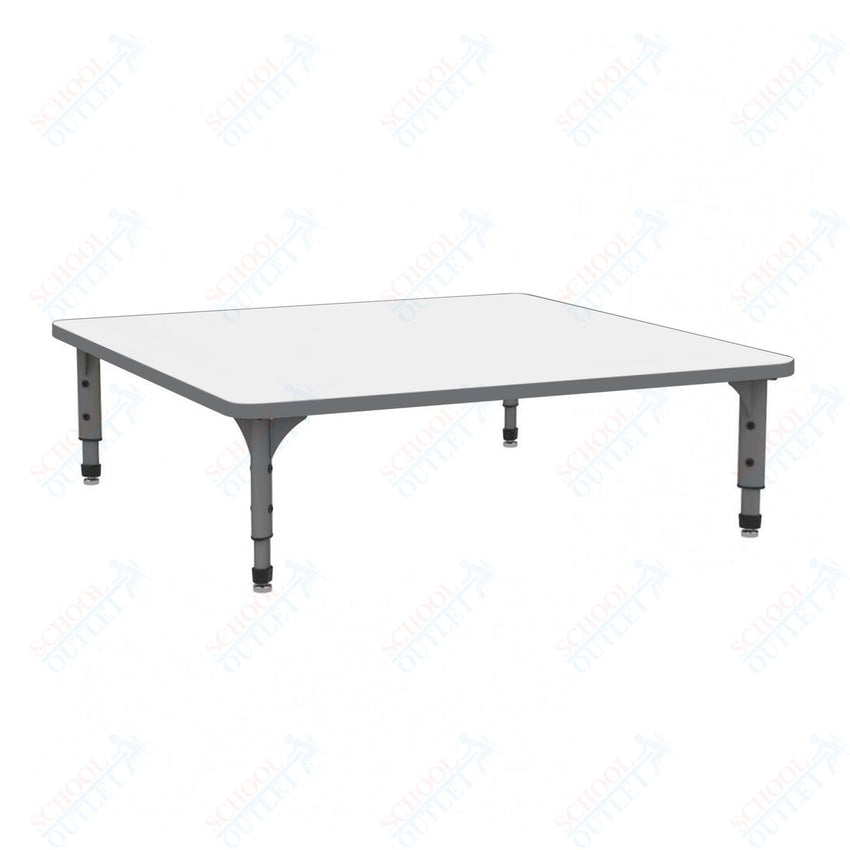 Marco 48" Square Floor Table w/ Dry Erase Top Adj Height 12" - 15" (38 - 2216 - DC) - SchoolOutlet