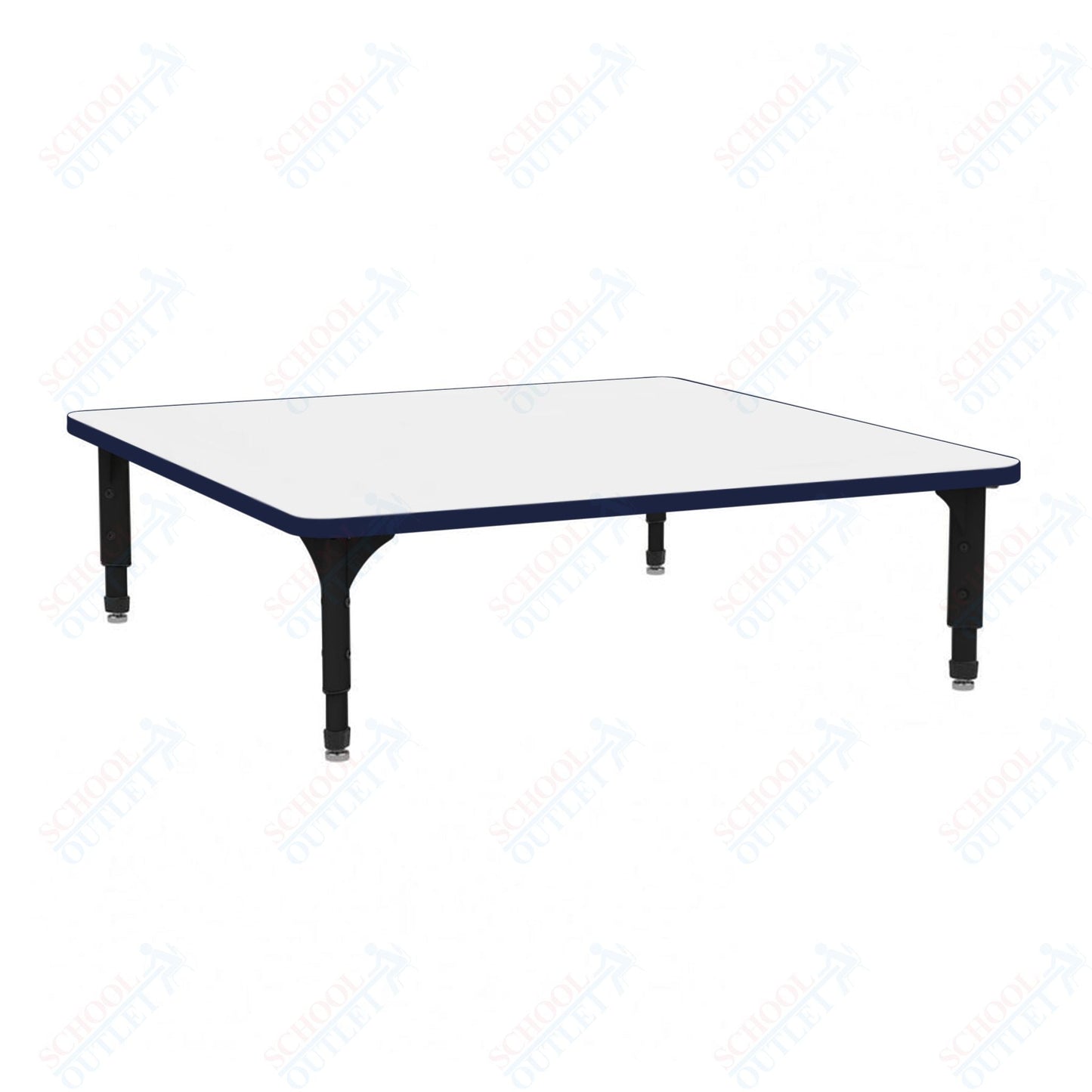 Marco 48" Square Floor Table w/ Dry Erase Top Adj Height 12" - 15" (38 - 2216 - DC) - SchoolOutlet