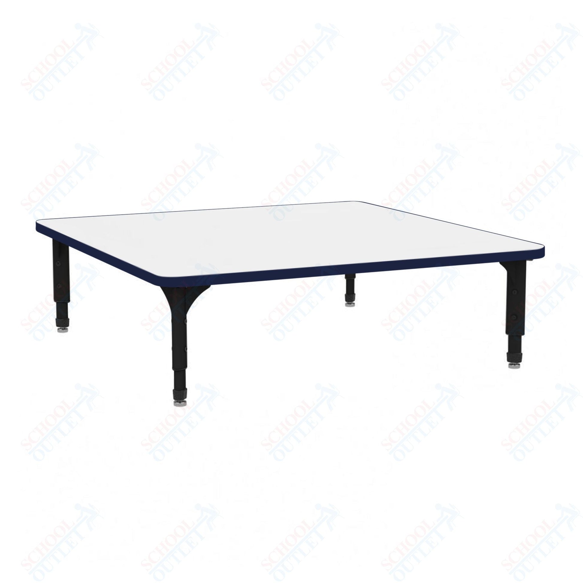 Marco 48" Square Floor Table w/ Dry Erase Top Adj Height 12" - 15" (38 - 2216 - DC) - SchoolOutlet