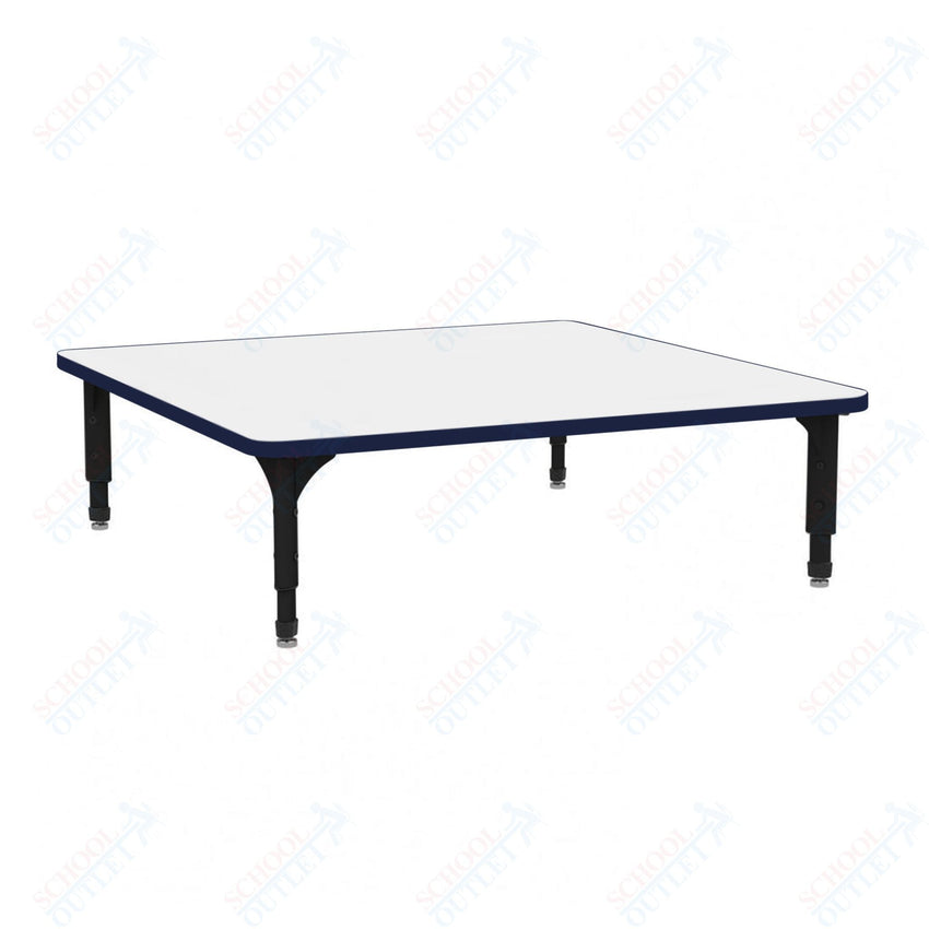 Marco 48" Square Floor Table w/ Dry Erase Top Adj Height 12" - 15" (38 - 2216 - DC) - SchoolOutlet