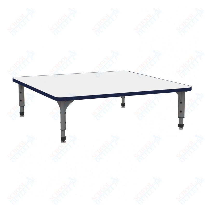 Marco 48" Square Floor Table w/ Dry Erase Top Adj Height 12" - 15" (38 - 2216 - DC) - SchoolOutlet