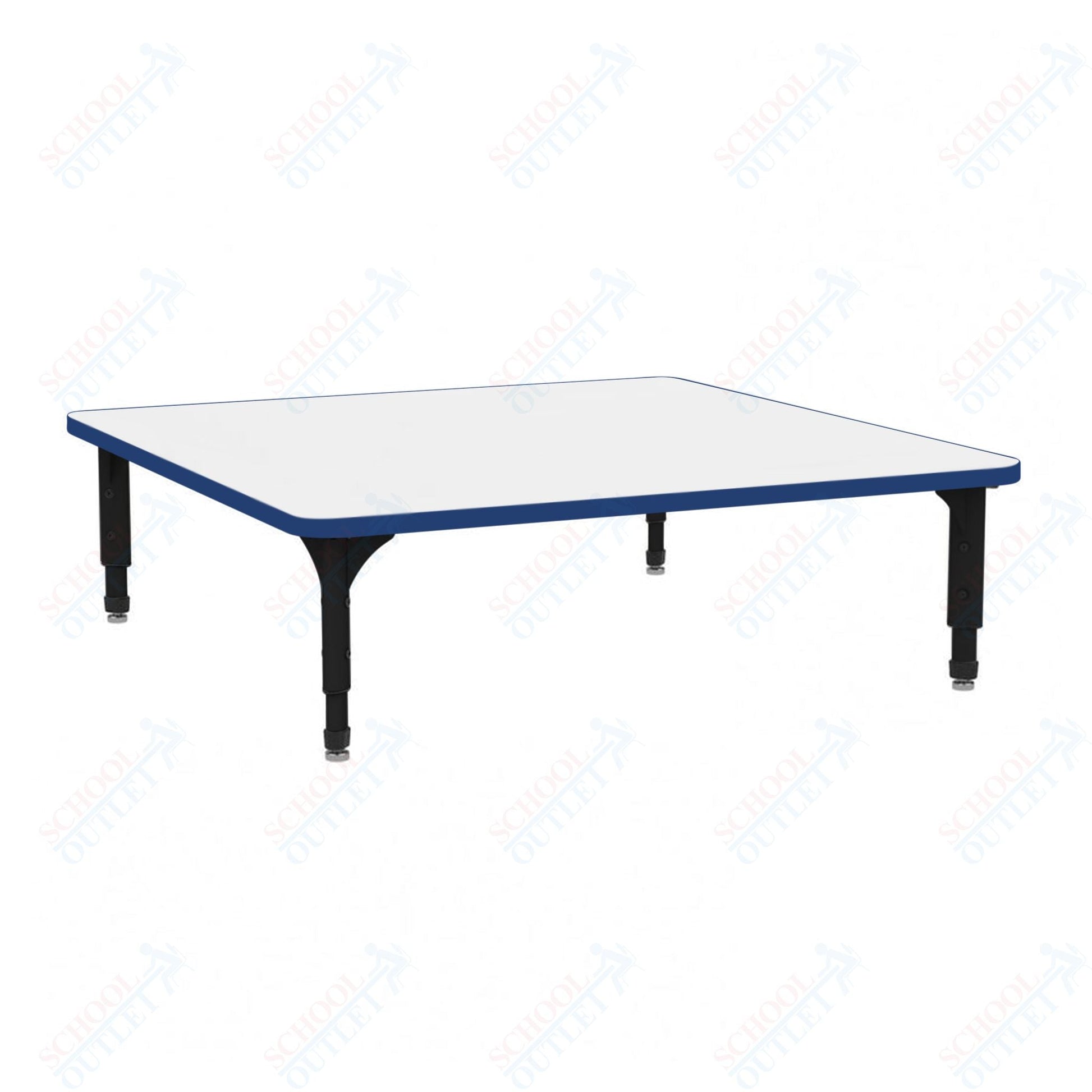 Marco 48" Square Floor Table w/ Dry Erase Top Adj Height 12" - 15" (38 - 2216 - DC) - SchoolOutlet