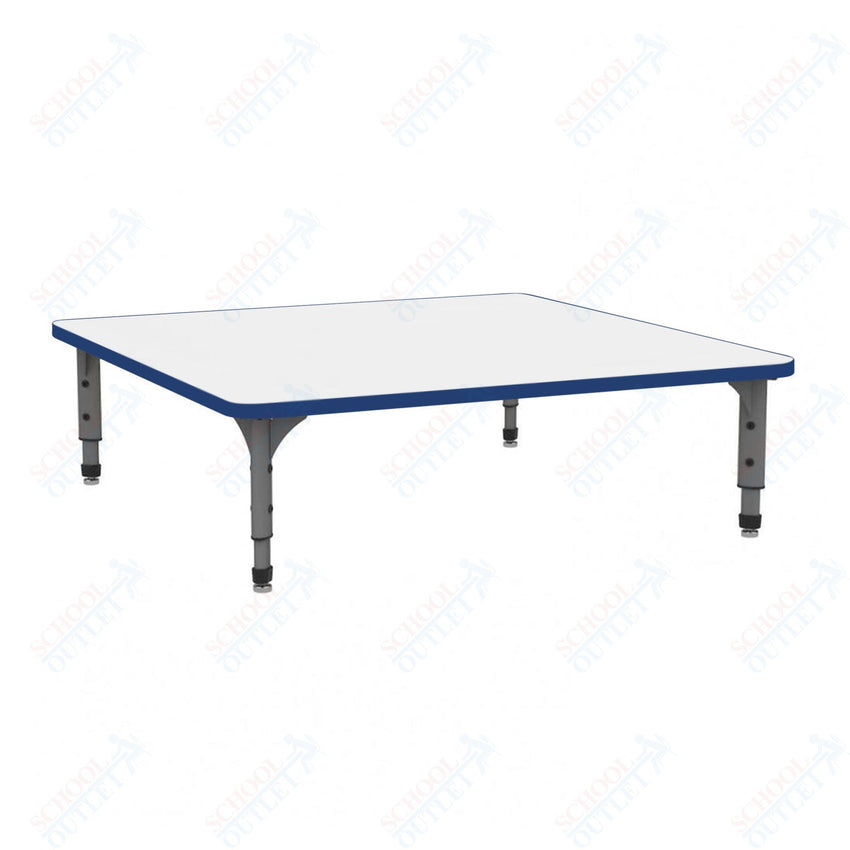 Marco 48" Square Floor Table w/ Dry Erase Top Adj Height 12" - 15" (38 - 2216 - DC) - SchoolOutlet