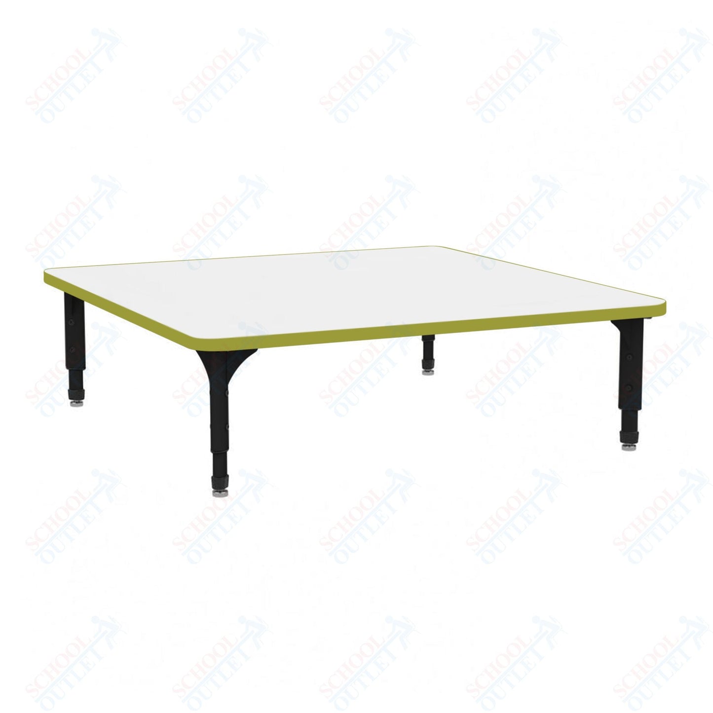 Marco 48" Square Floor Table w/ Dry Erase Top Adj Height 12" - 15" (38 - 2216 - DC) - SchoolOutlet