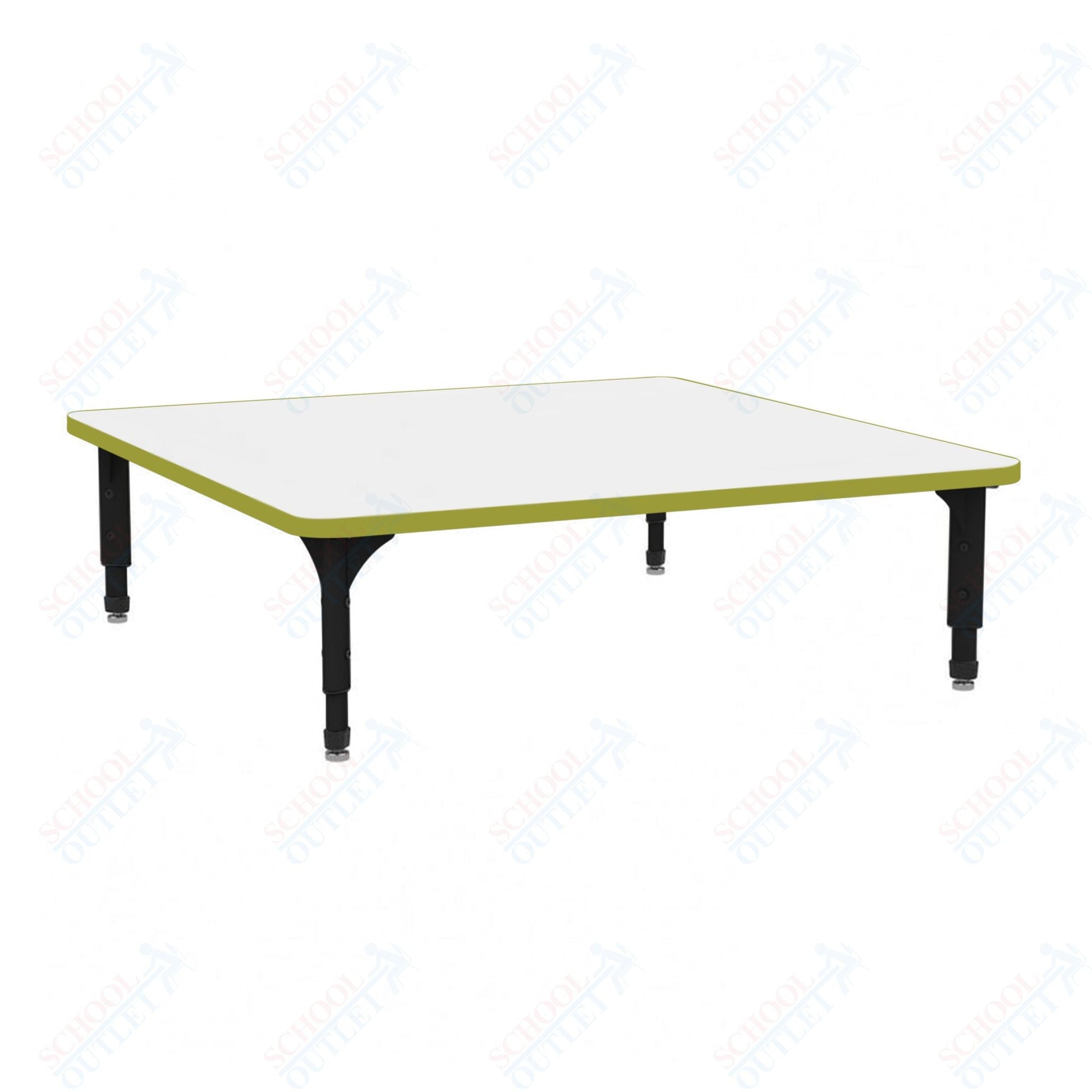 Marco 48" Square Floor Table w/ Dry Erase Top Adj Height 12" - 15" (38 - 2216 - DC) - SchoolOutlet